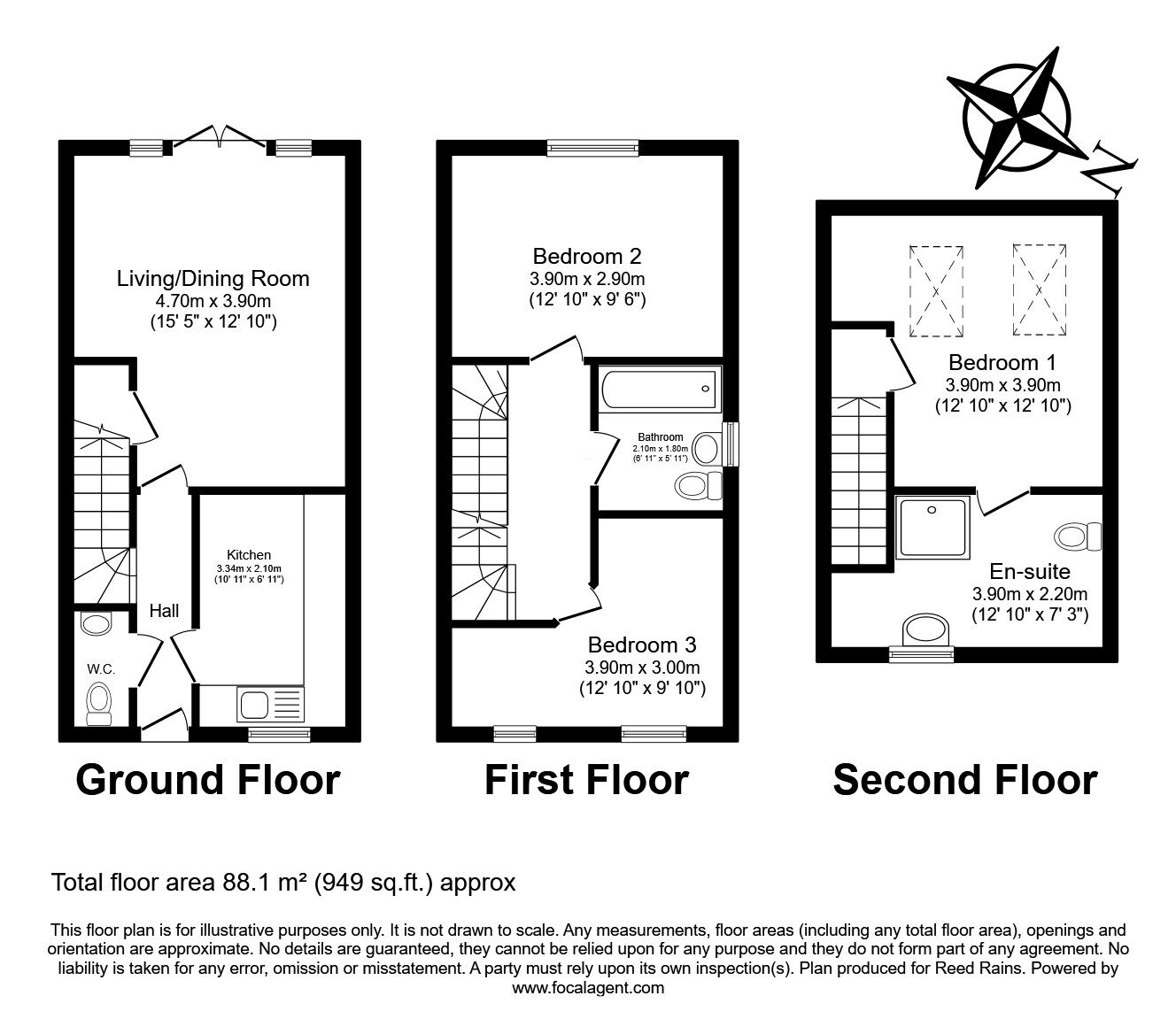 Floorplan of 3 bedroom Semi Detached House for sale, Speakman Way, Prescot, Merseyside, L34