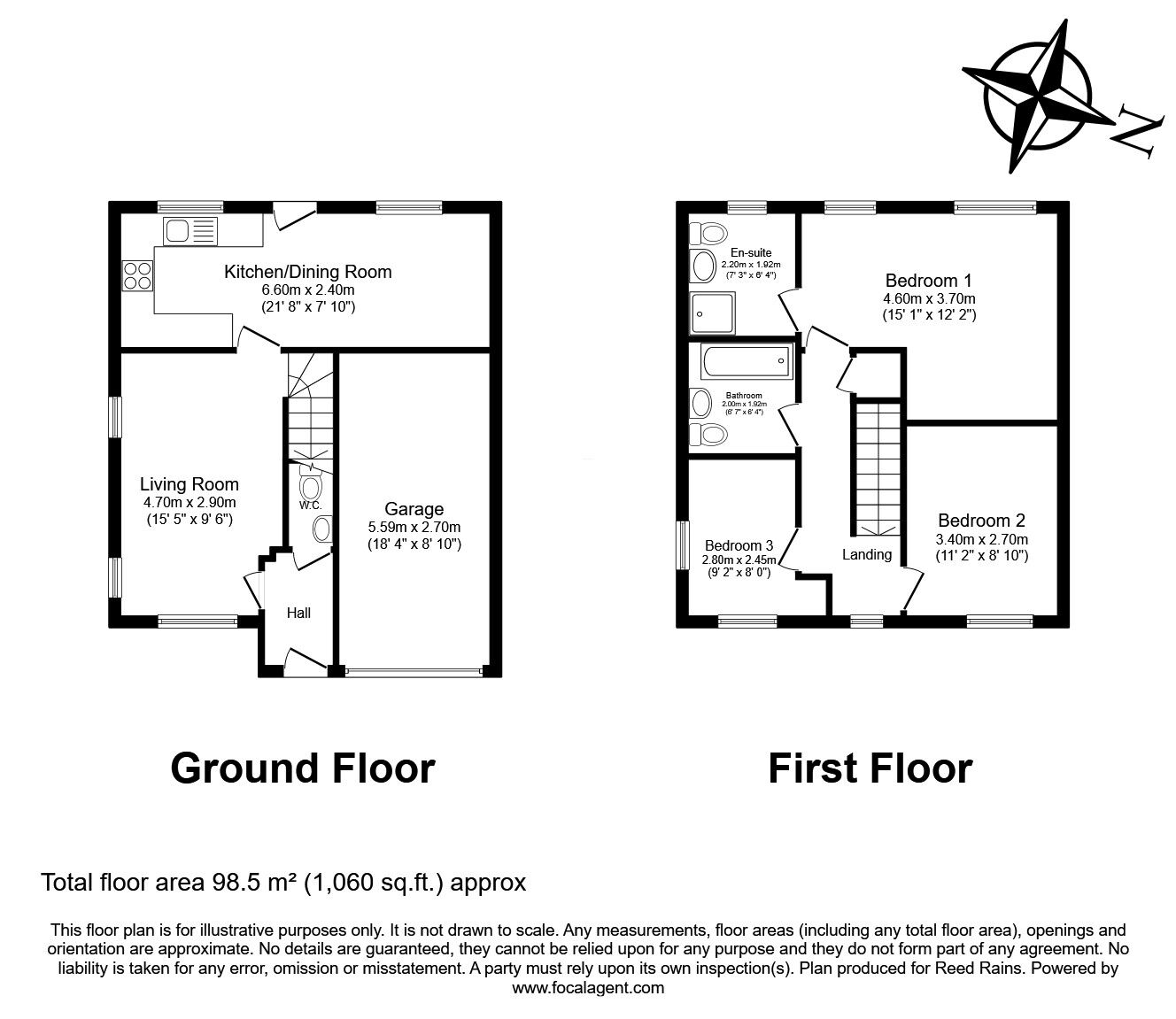 Floorplan of 3 bedroom Detached House for sale, Layton Way, Prescot, Merseyside, L34