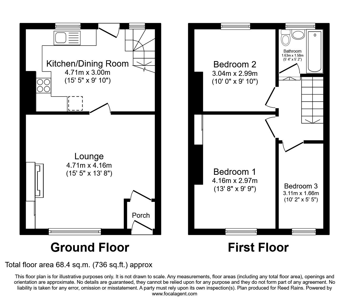 Floorplan of 3 bedroom Mid Terrace House to rent, Clyde Street, Ashton-on-Ribble, Preston, PR2