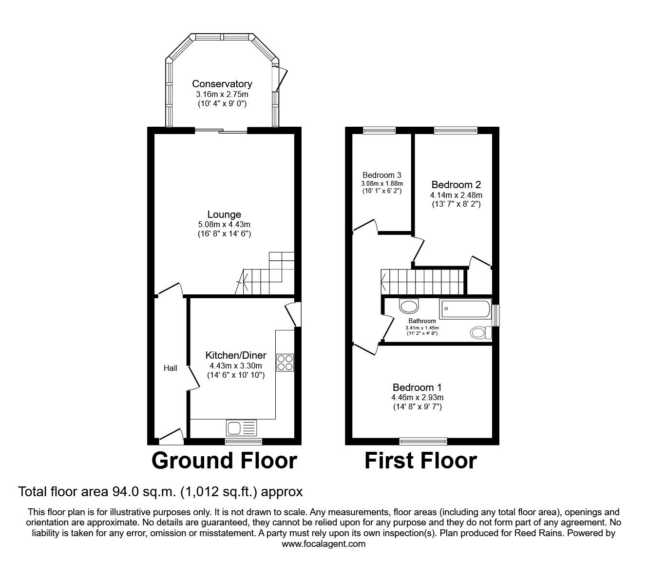 Floorplan of 3 bedroom End Terrace House to rent, Victoria Quay, Ashton-on-Ribble, Lancashire, PR2