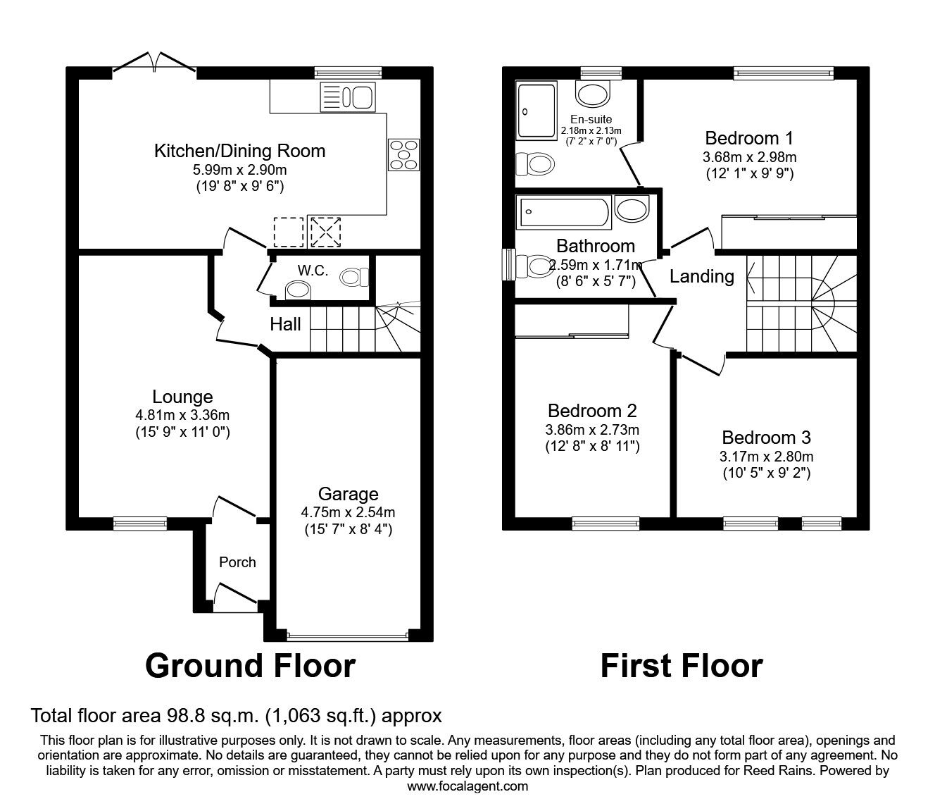 Floorplan of 3 bedroom Detached House to rent, Caspian Avenue, Lightfoot Green, Lancashire, PR4