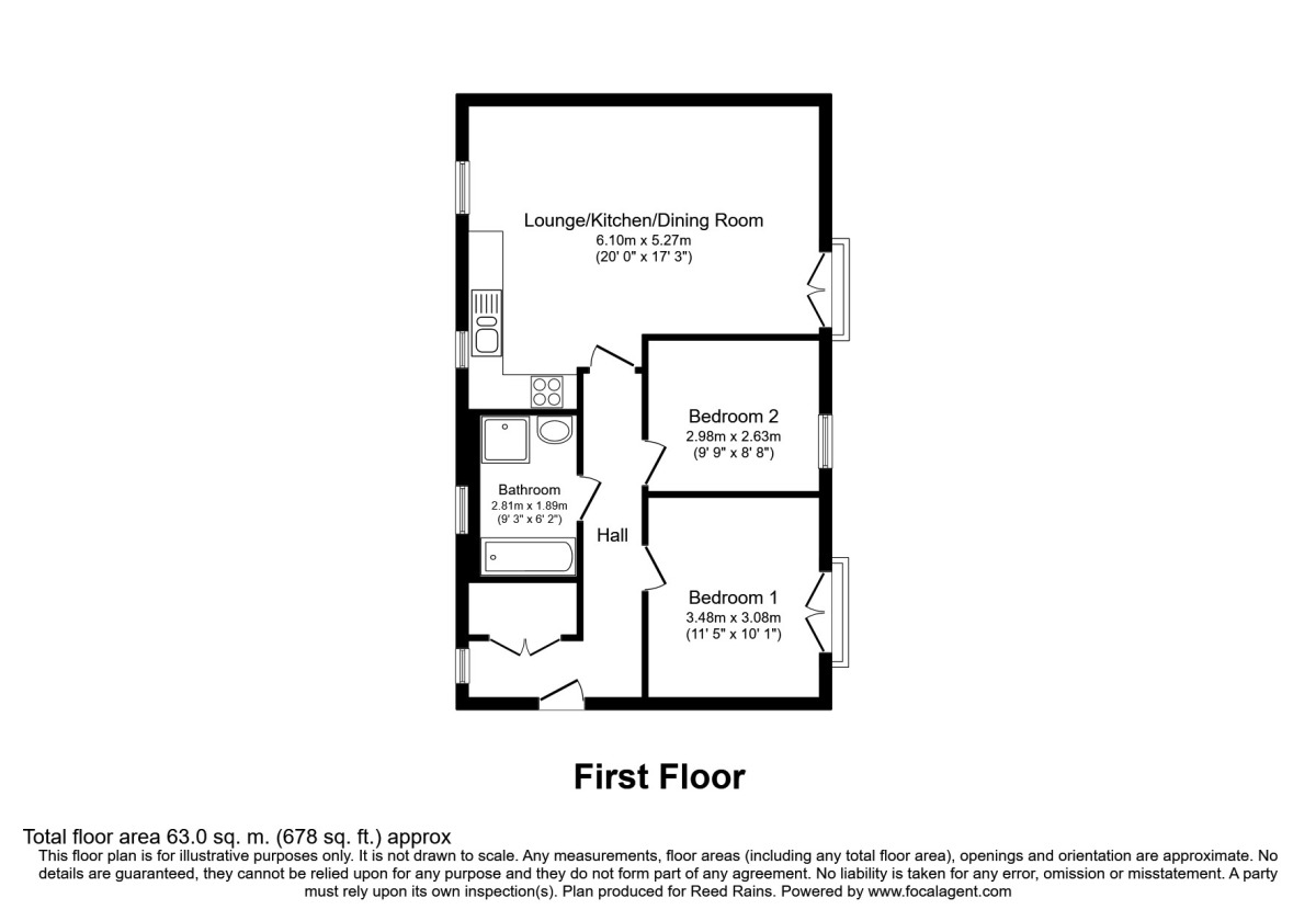 Floorplan of 2 bedroom  Flat for sale, Danvers Way, Fulwood, Lancashire, PR2