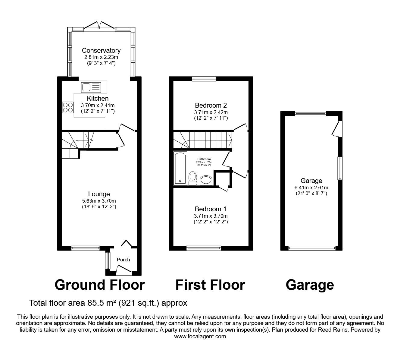 Floorplan of 2 bedroom Semi Detached House for sale, Ashness Close, Fulwood, Lancashire, PR2