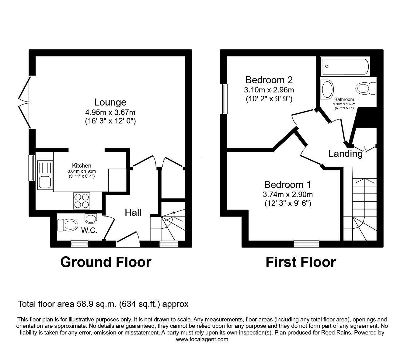 Floorplan of 2 bedroom Semi Detached House for sale, Newmarket Drive, Lightfoot Green, Lancashire, PR4