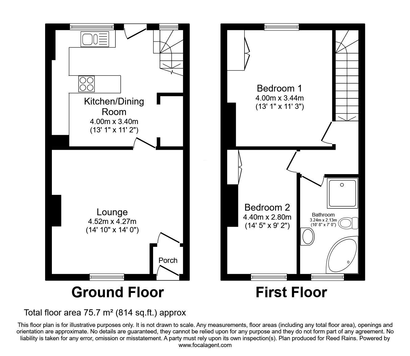 Floorplan of 2 bedroom Mid Terrace House for sale, Talbot Road, Lancashire, PR1