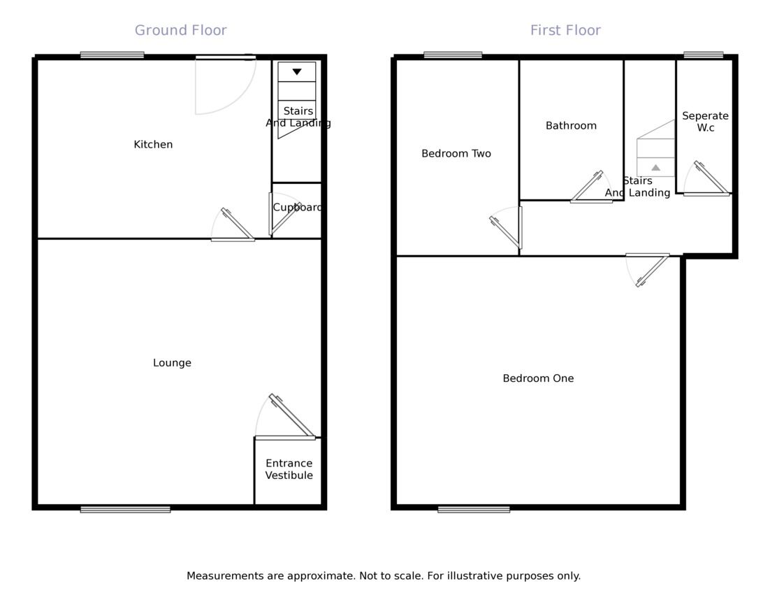 Floorplan of 2 bedroom Mid Terrace House for sale, Cannon Hill, Ashton-on-Ribble, Lancashire, PR2