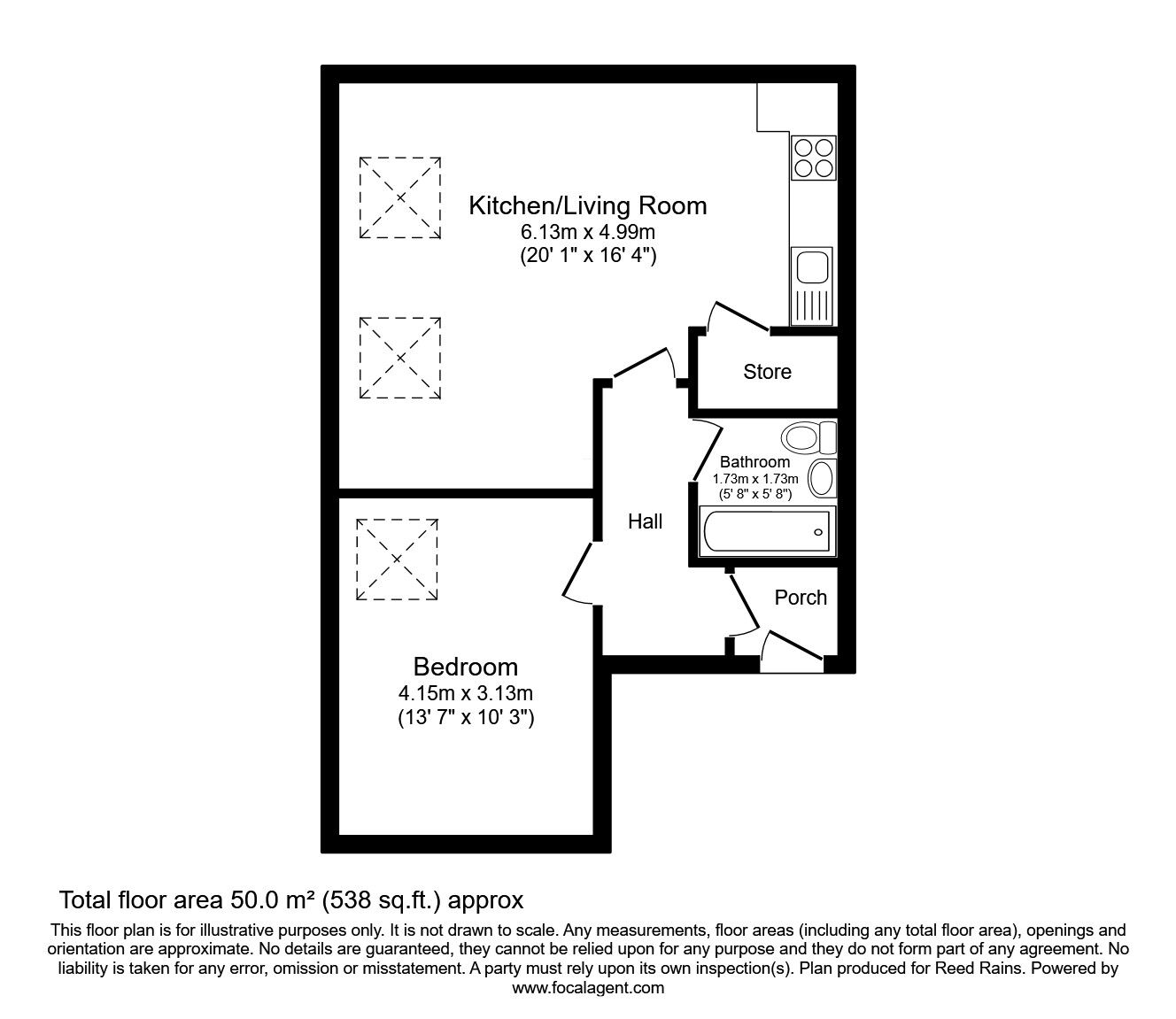 Floorplan of 1 bedroom  Flat for sale, St. Marks Place West, Preston, Lancashire, PR1