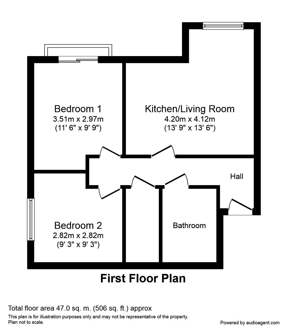 Floorplan of 2 bedroom  Flat for sale, Leyland Road, Penwortham, Lancashire, PR1