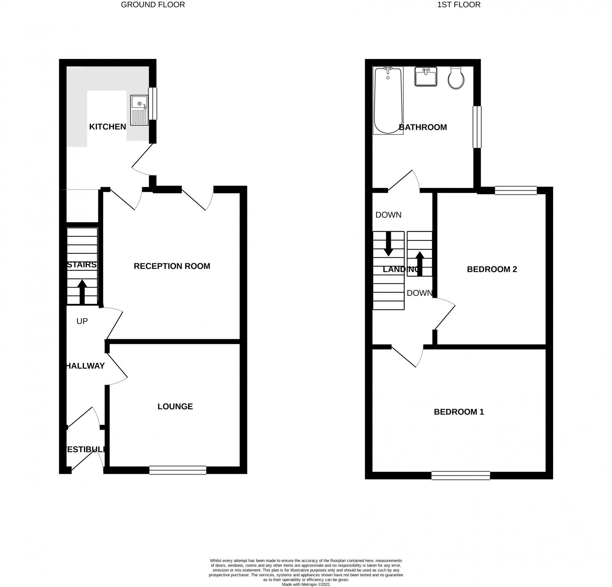 Floorplan of 2 bedroom Mid Terrace House for sale, Holstein Street, Preston, Lancashire, PR1