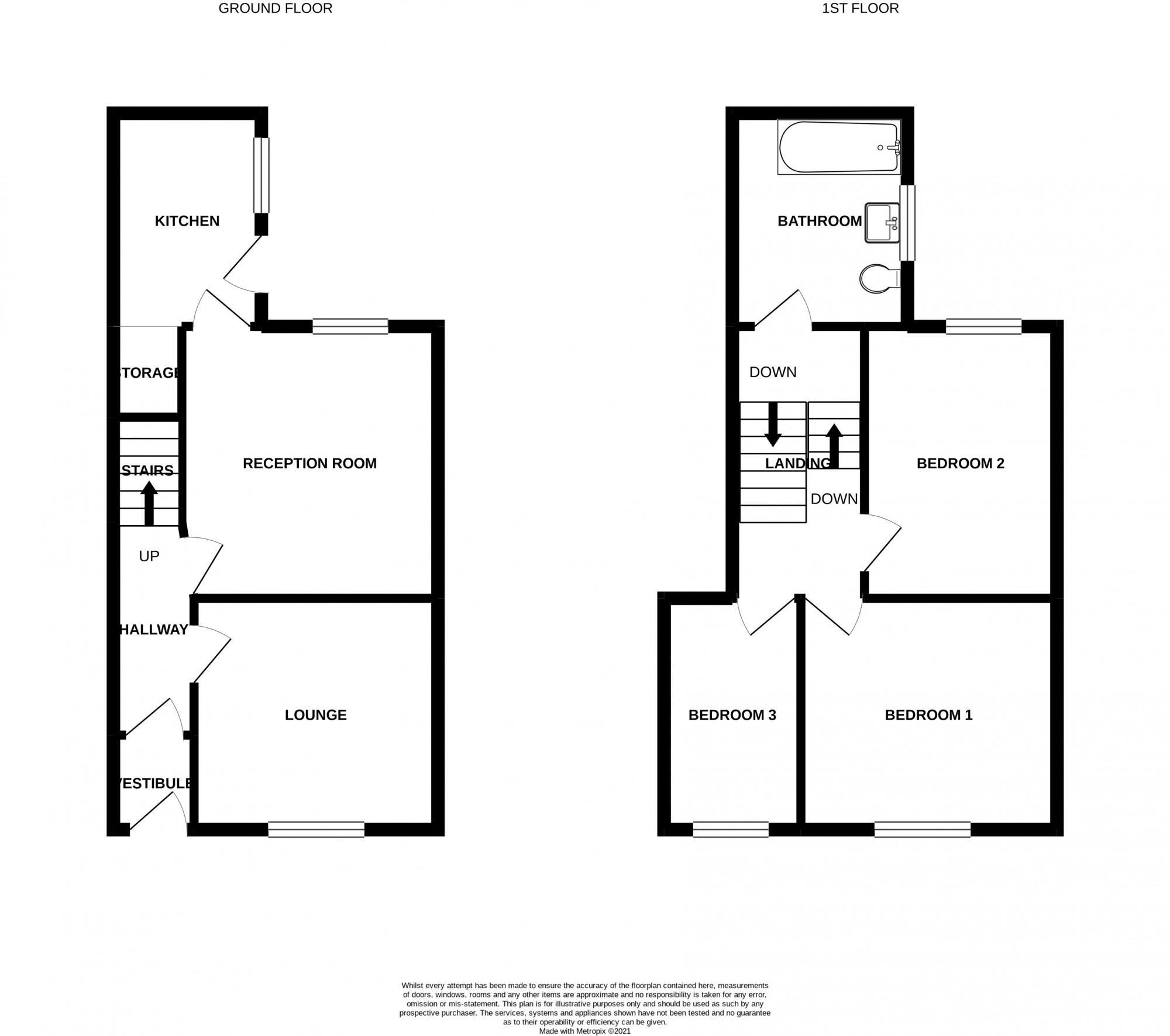 Floorplan of 3 bedroom End Terrace House for sale, Holstein Street, Preston, Lancashire, PR1