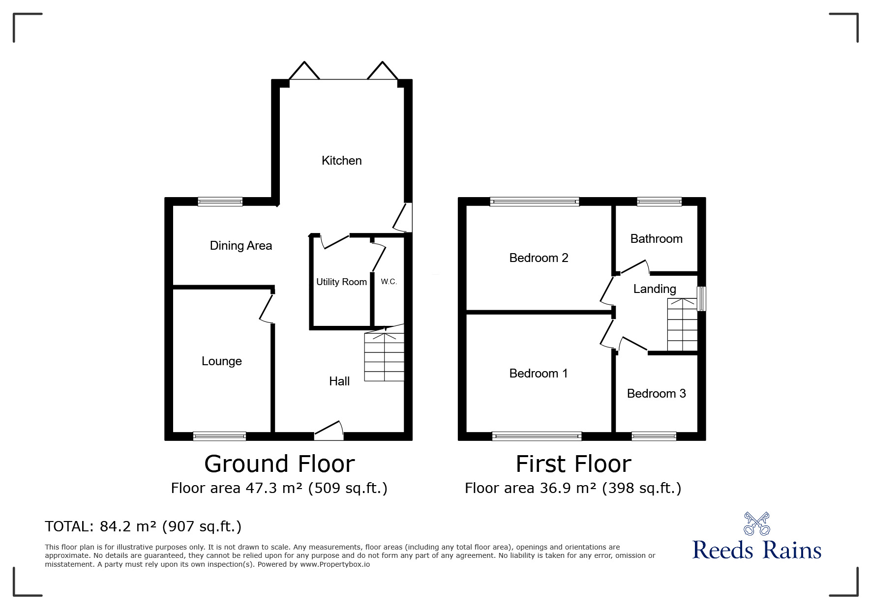 Floorplan of 3 bedroom Semi Detached House for sale, Alvern Crescent, Fulwood, Lancashire, PR2