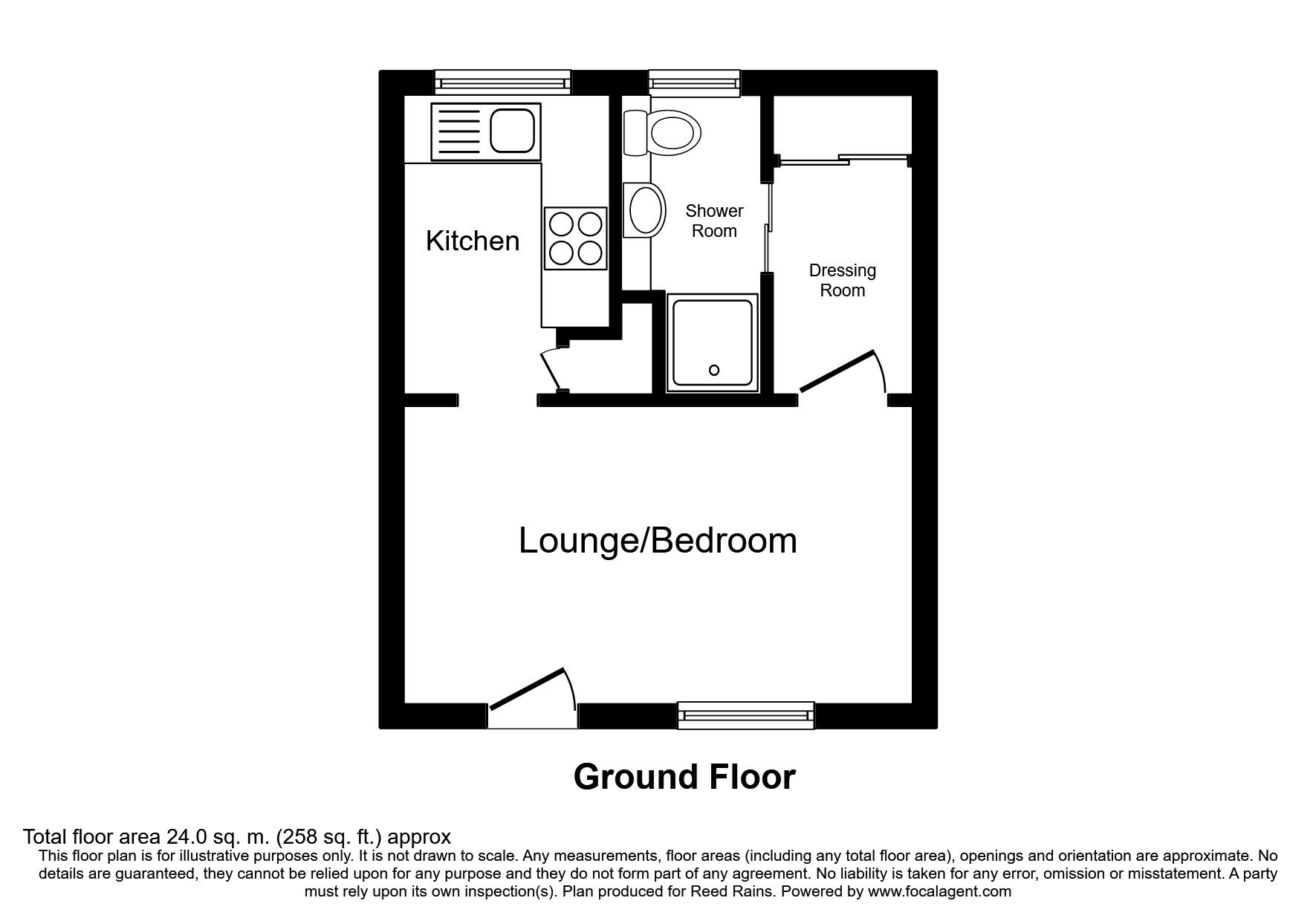 Floorplan of 1 bedroom  Flat for sale, Golf View, Ingol, Lancashire, PR2