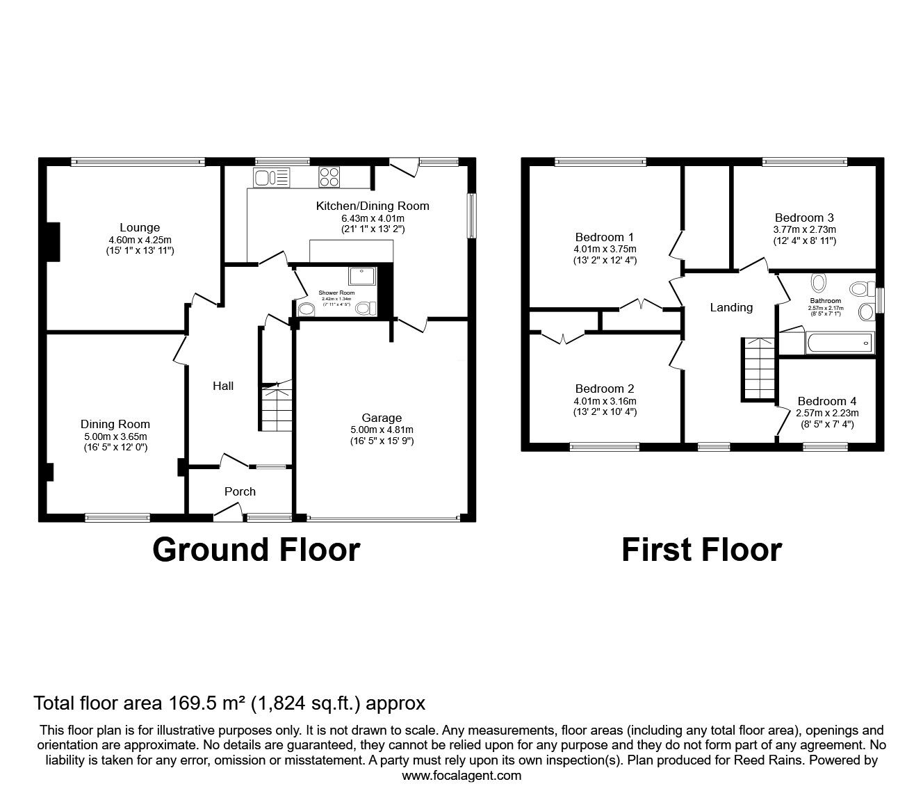 Floorplan of 4 bedroom Detached House for sale, Muirfield, Penwortham, Lancashire, PR1