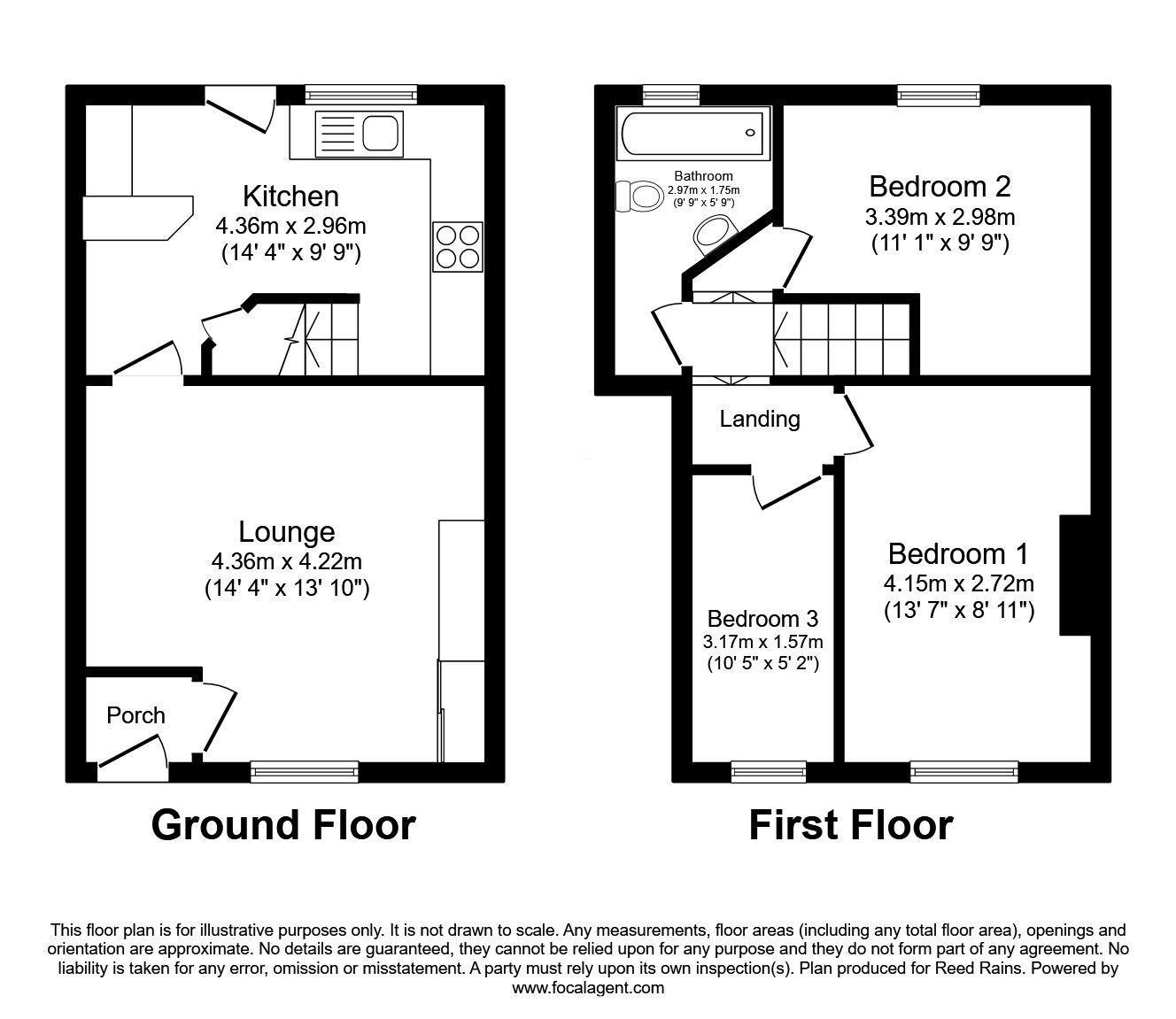 Floorplan of 3 bedroom Mid Terrace House for sale, Delaware Street, Preston, Lancashire, PR1