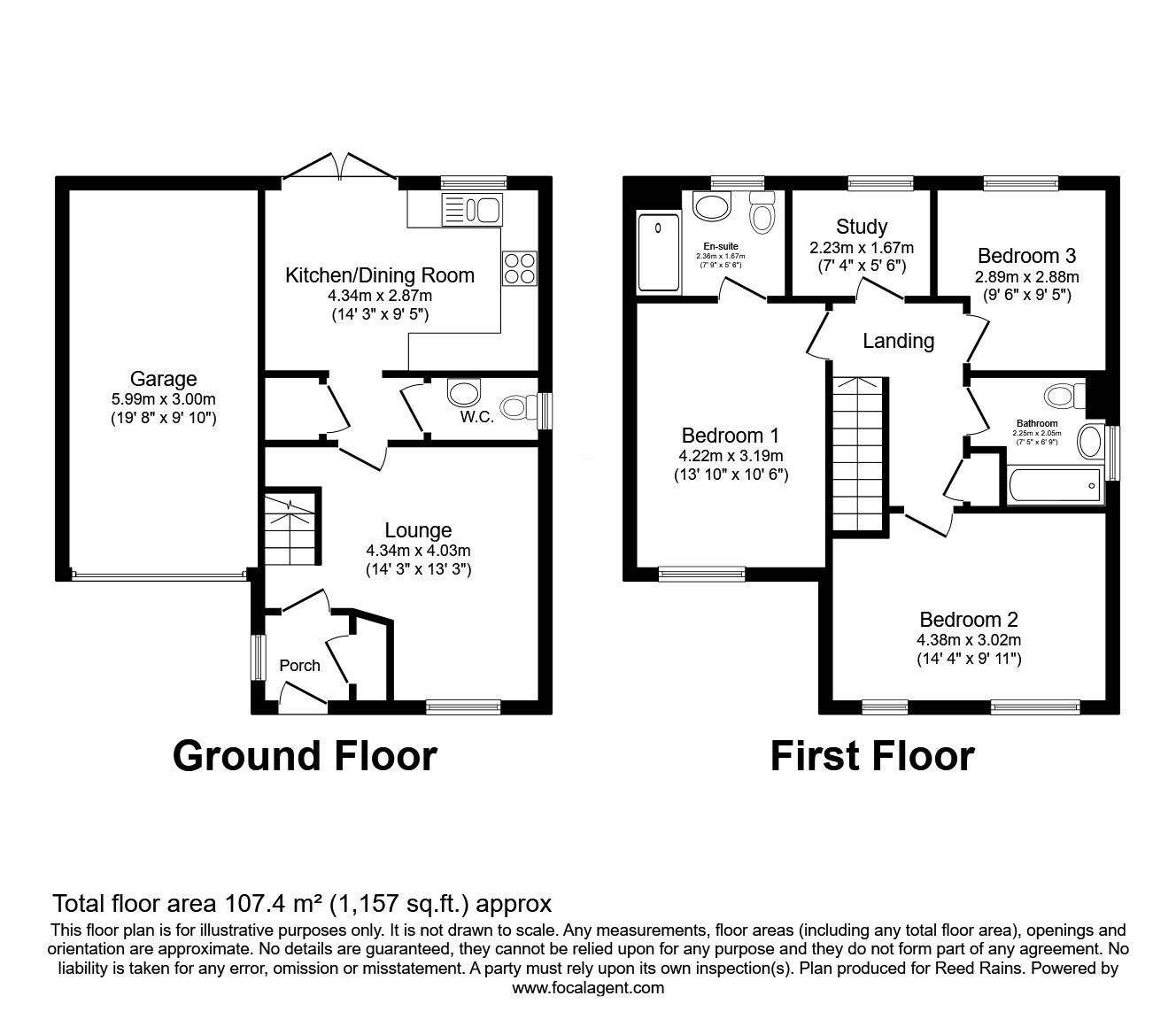 Floorplan of 3 bedroom Detached House for sale, Walkford Close, Cottam, Lancashire, PR4