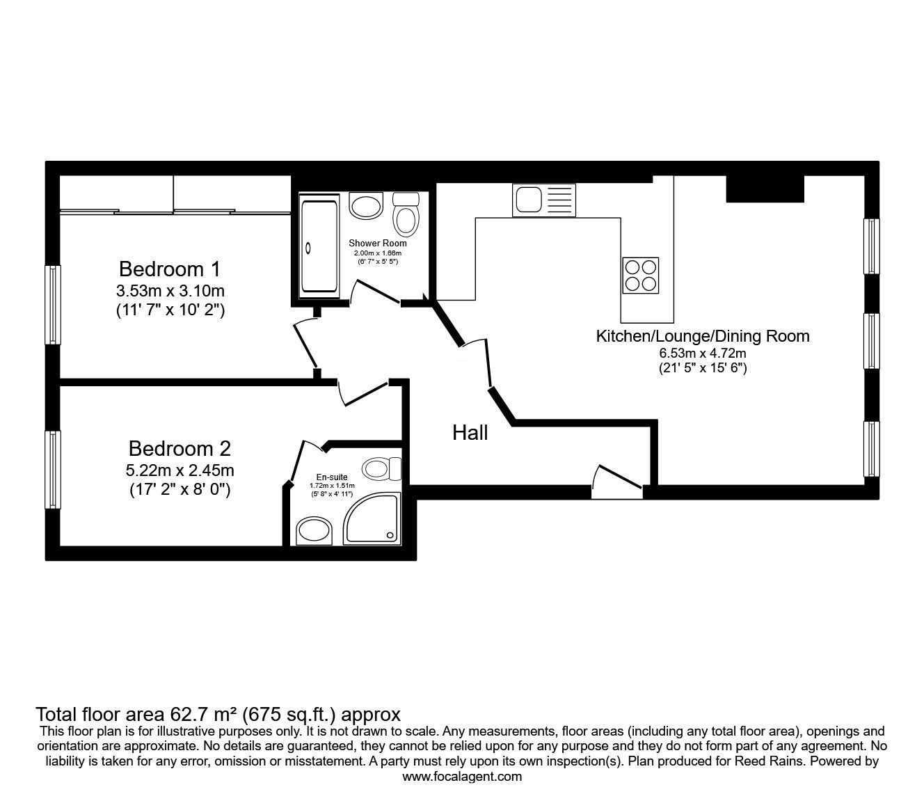 Floorplan of 2 bedroom  Flat for sale, 3, Glovers Court, Lancashire, PR1