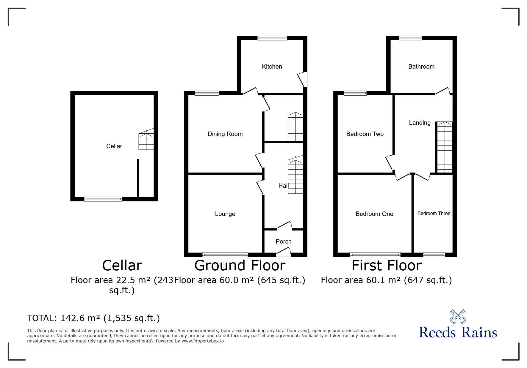 Floorplan of 3 bedroom Mid Terrace House for sale, Osborne Street, Preston, Lancashire, PR1