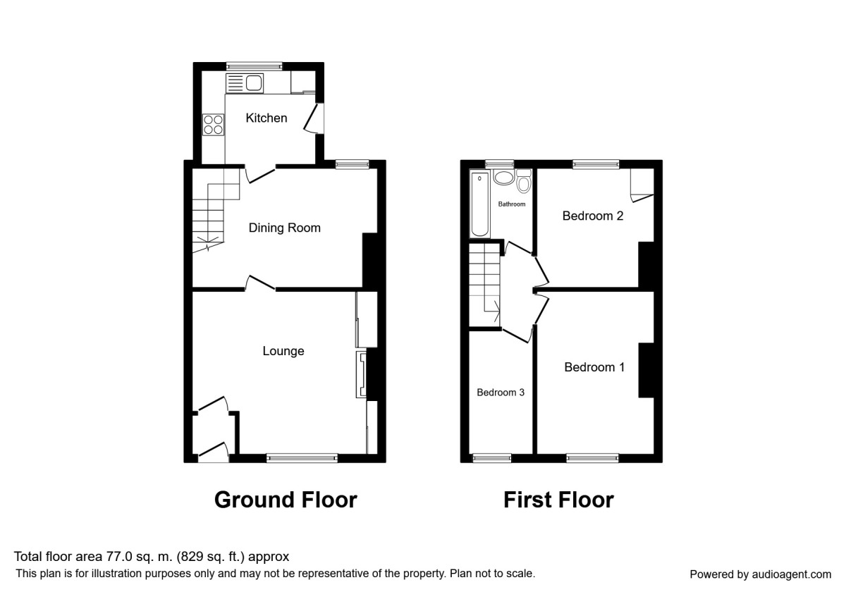 Floorplan of 3 bedroom Mid Terrace House for sale, Mersey Street, Ashton-on-Ribble, Lancashire, PR2