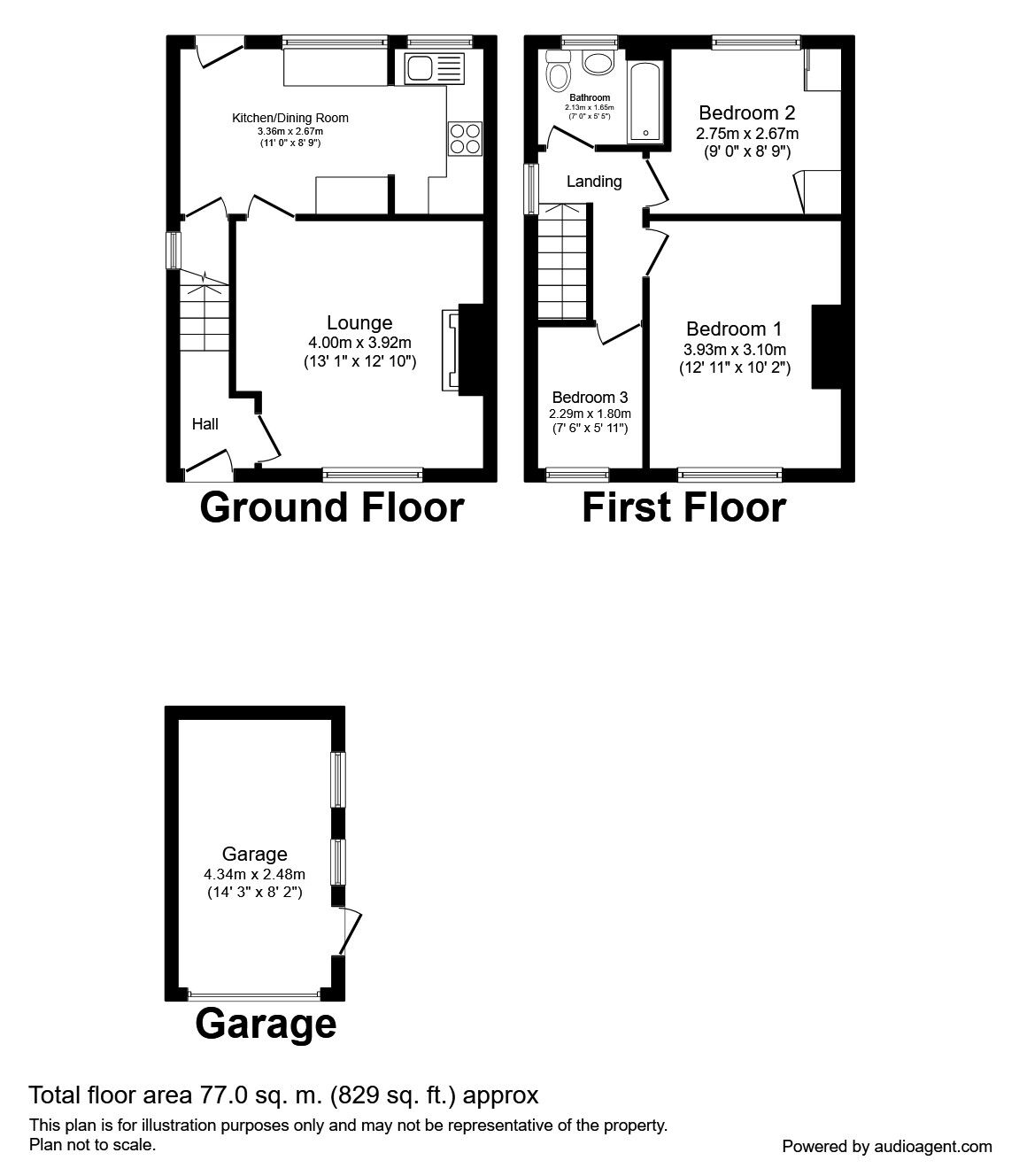 Floorplan of 3 bedroom End Terrace House to rent, De Lacy Street, Ashton-on-Ribble, Lancashire, PR2