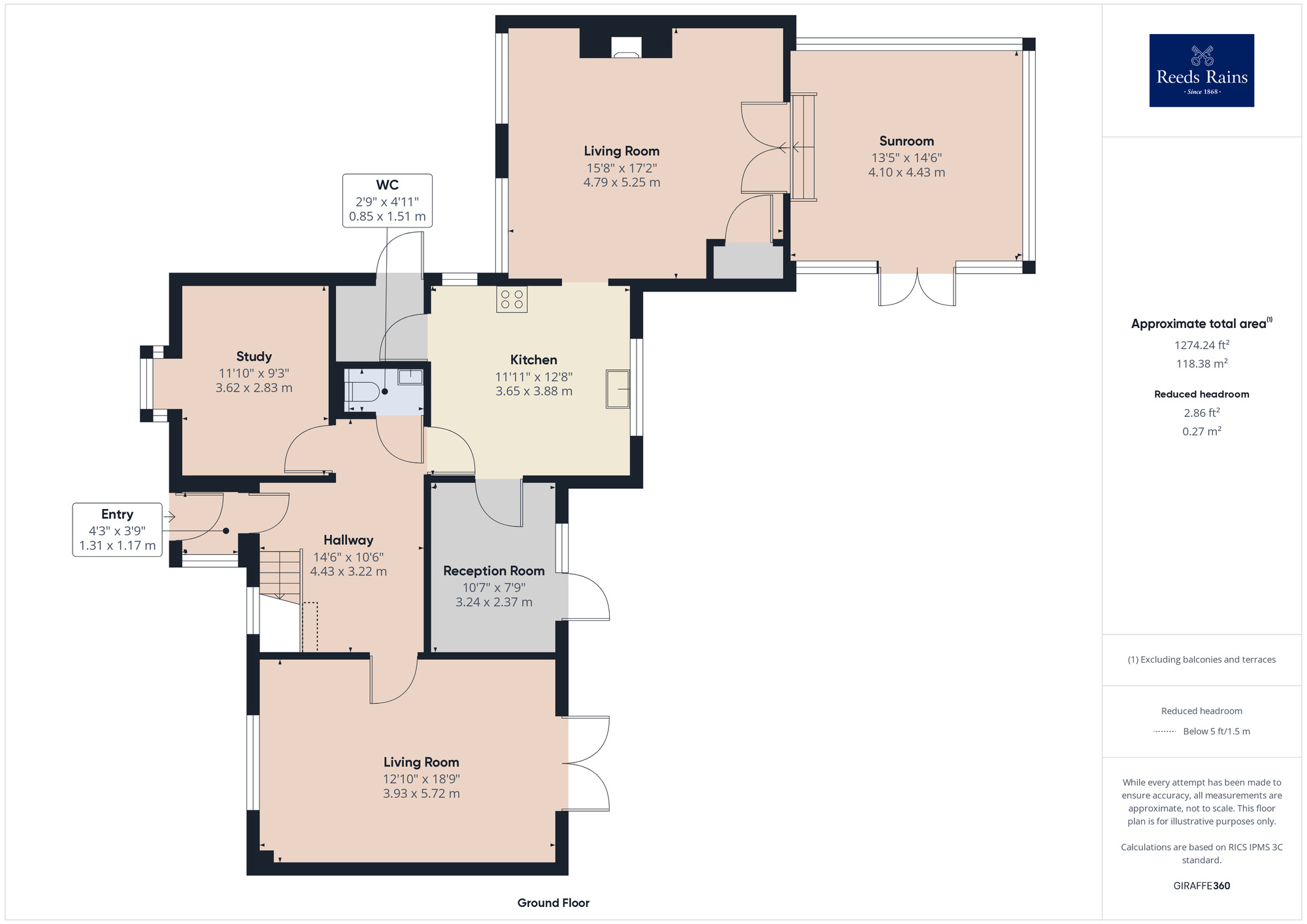 Floorplan of 3 bedroom Detached House for sale, Durlock Avenue, Ramsgate, Kent, CT11