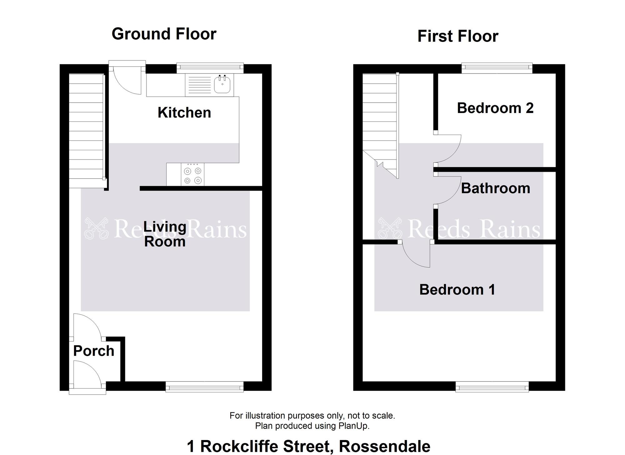 Floorplan of 2 bedroom End Terrace House for sale, Rockcliffe Street, Rossendale, Lancashire, BB4