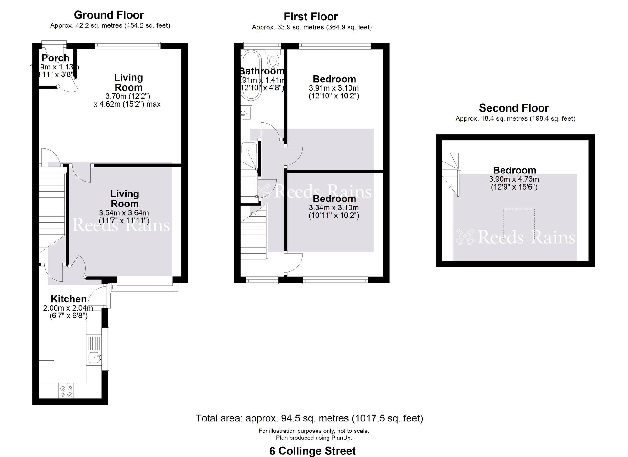 Floorplan of 3 bedroom Mid Terrace Property for sale, Collinge Street, Rossendale, Lancashire, BB4