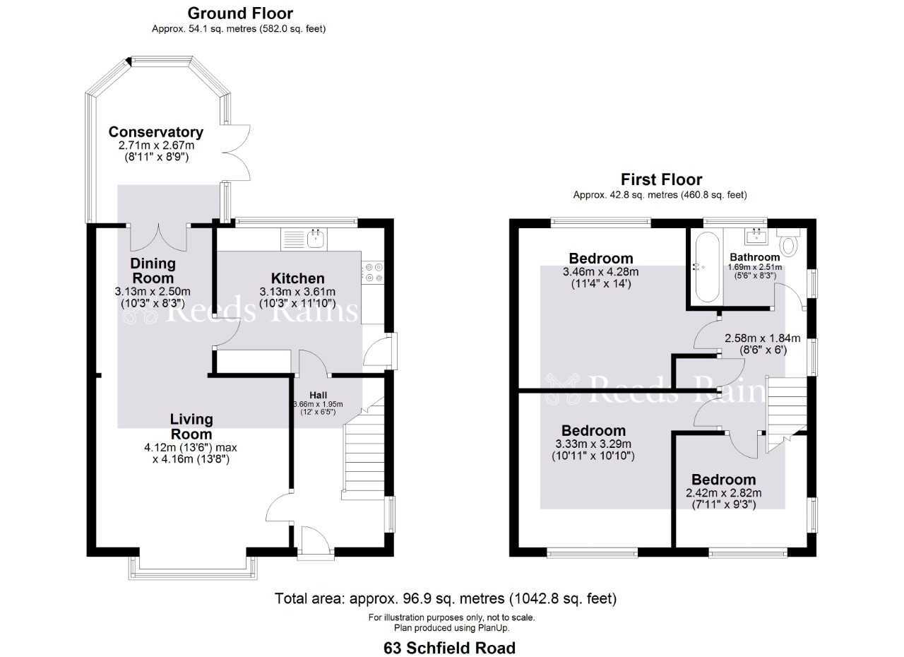 Floorplan of 3 bedroom Semi Detached House for sale, Schofield Road, Rossendale, Lancashire, BB4