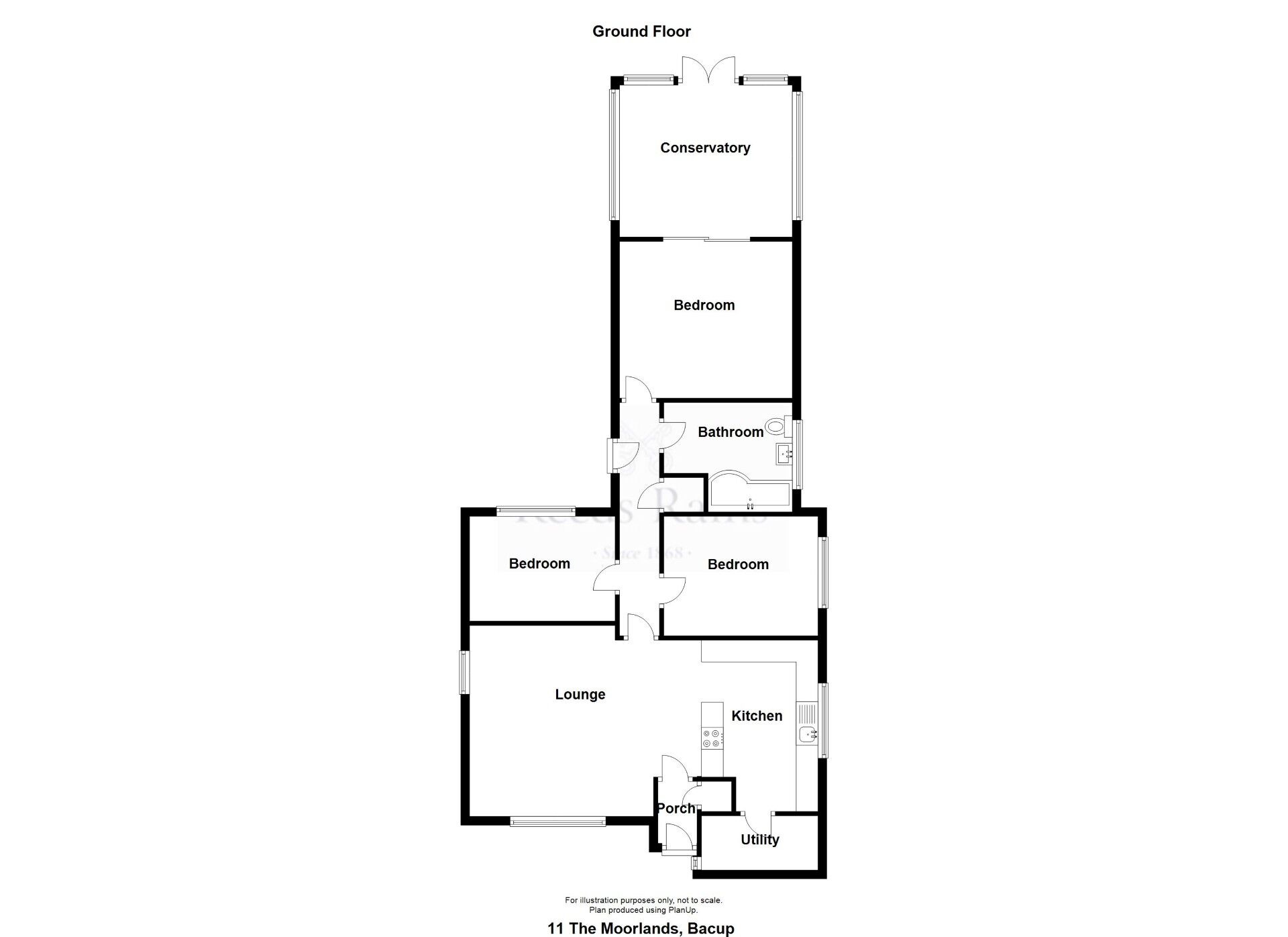 Floorplan of 3 bedroom Detached Bungalow for sale, The Moorlands, Bacup, Lancashire, OL13