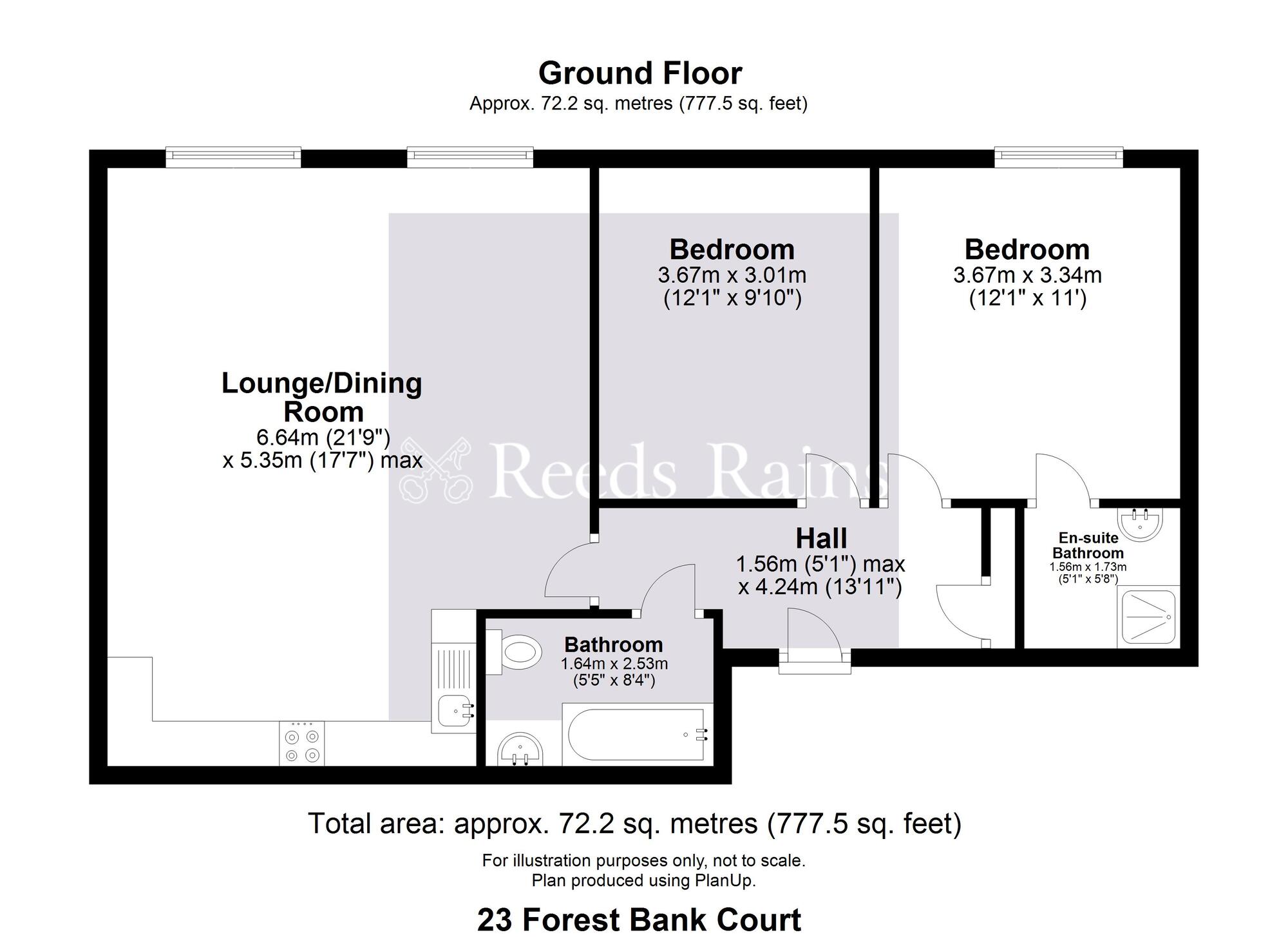 Floorplan of 2 bedroom  Flat for sale, Forest Bank Court, Crawshawbooth, Lancashire, BB4