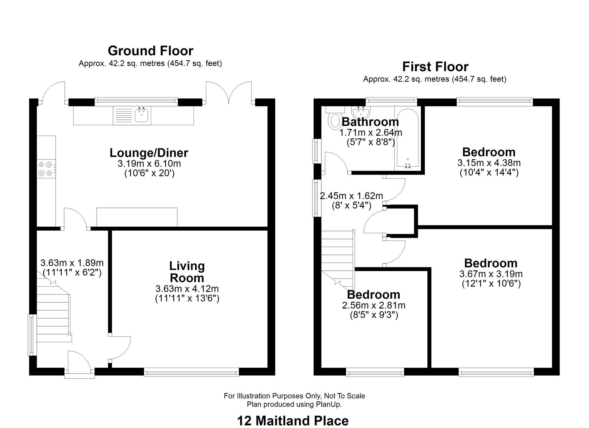 Floorplan of 3 bedroom Semi Detached House for sale, Maitland Place, Rossendale, Lancashire, BB4