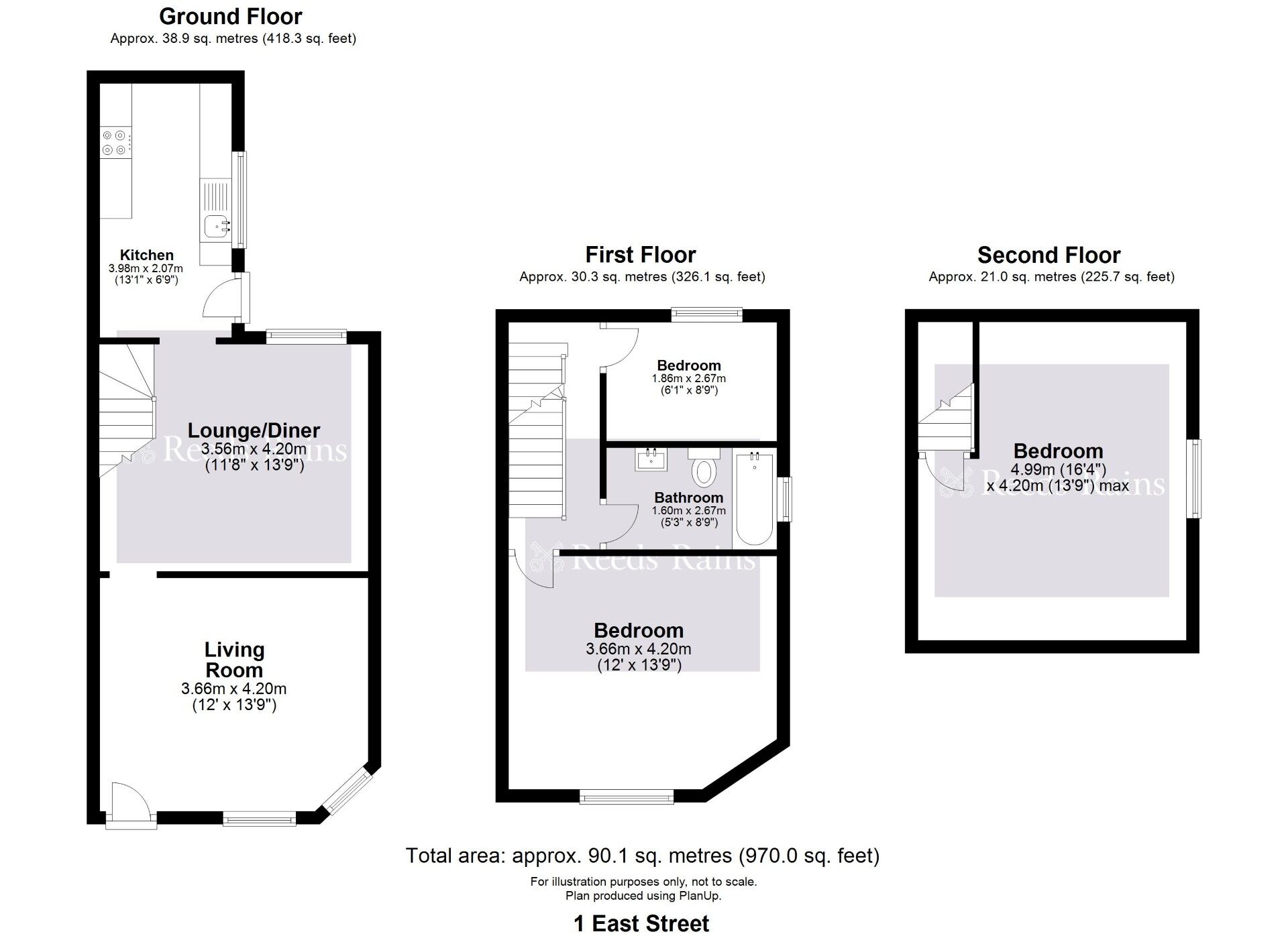 Floorplan of 2 bedroom End Terrace House for sale, East Street, Rawtenstall, Lancashire, BB4