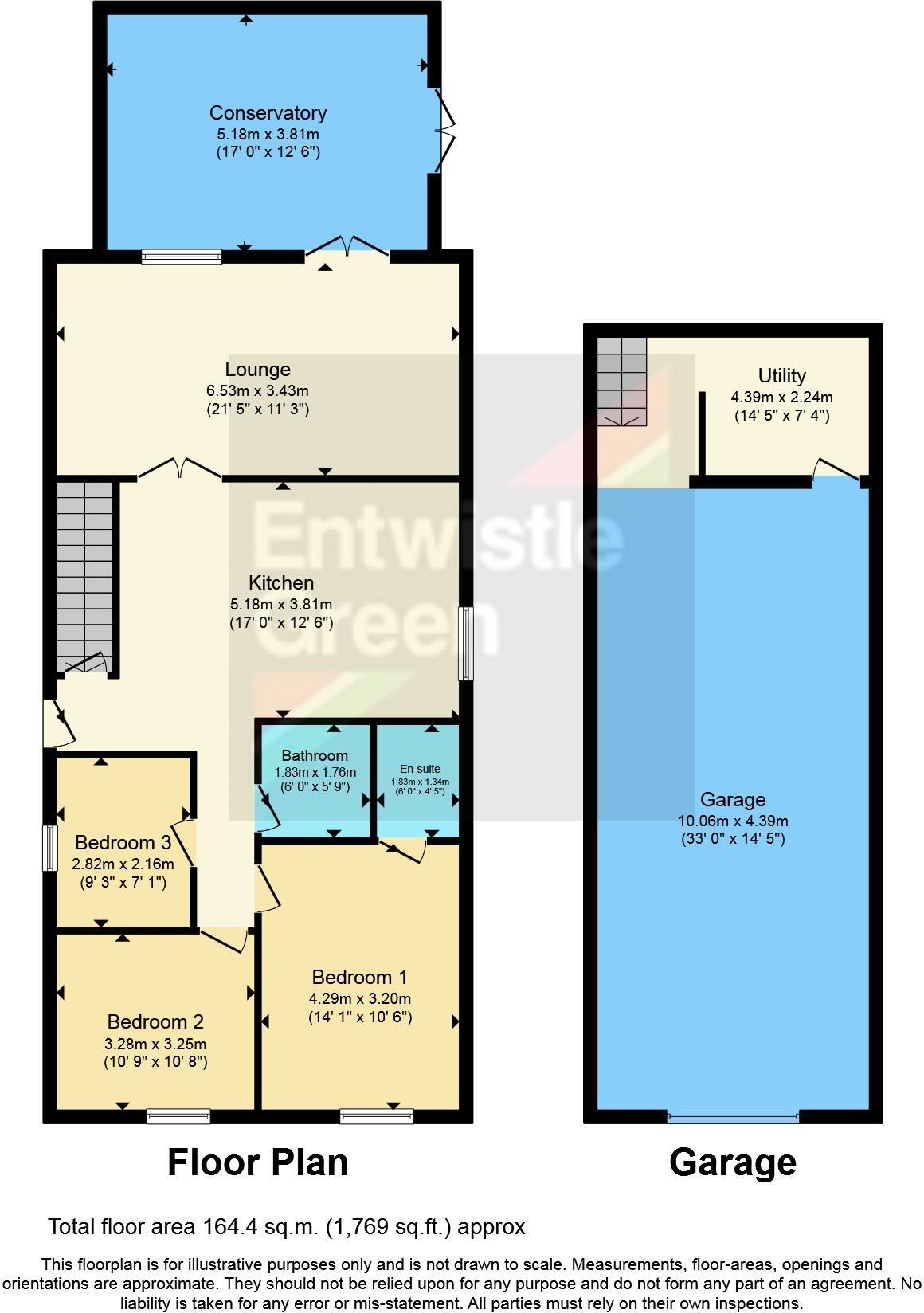 Floorplan of 3 bedroom Detached Bungalow for sale, Nicola Close, Bacup, Lancashire, OL13