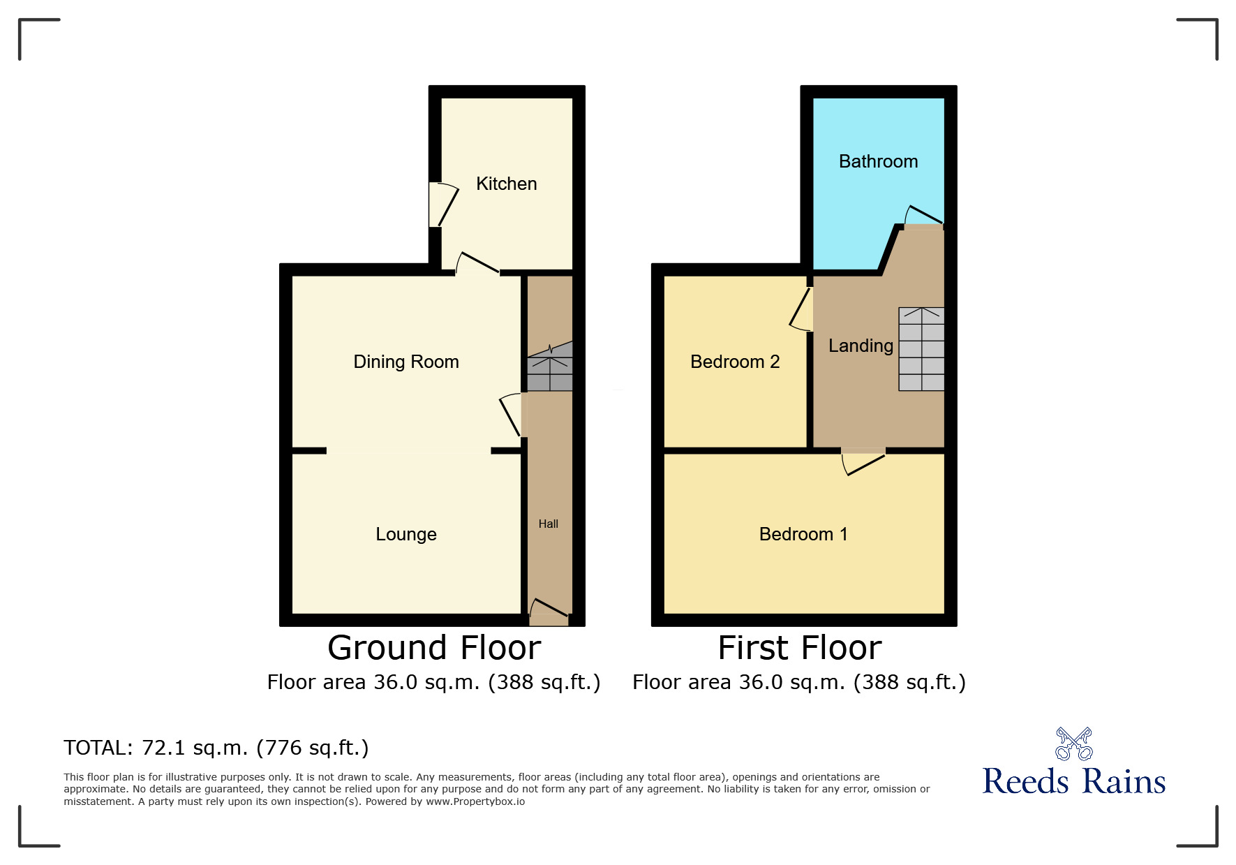 Floorplan of 2 bedroom Mid Terrace House to rent, Luton Road, Reddish, Cheshire, SK5