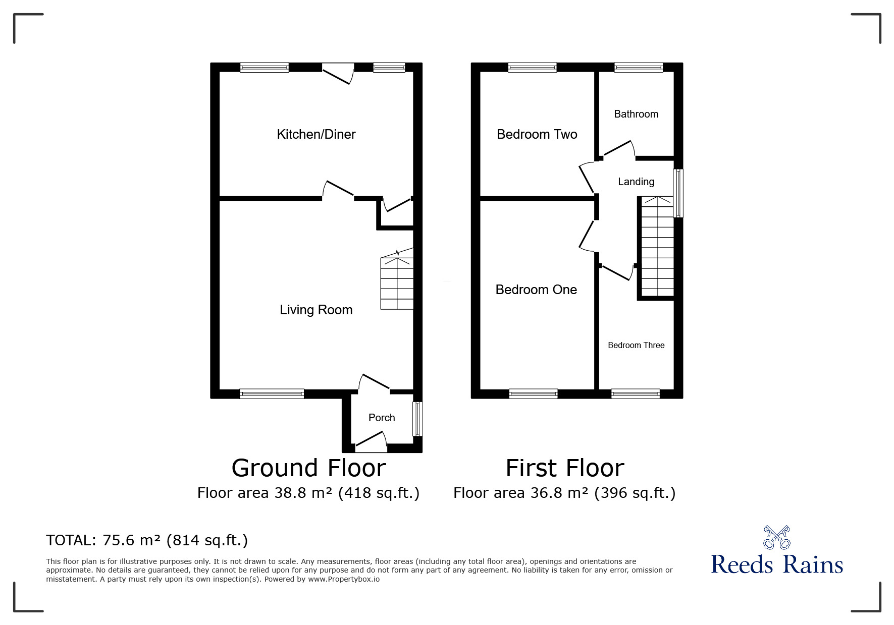 Floorplan of 3 bedroom Semi Detached House for sale, Fairford Way, Reddish, Cheshire, SK5