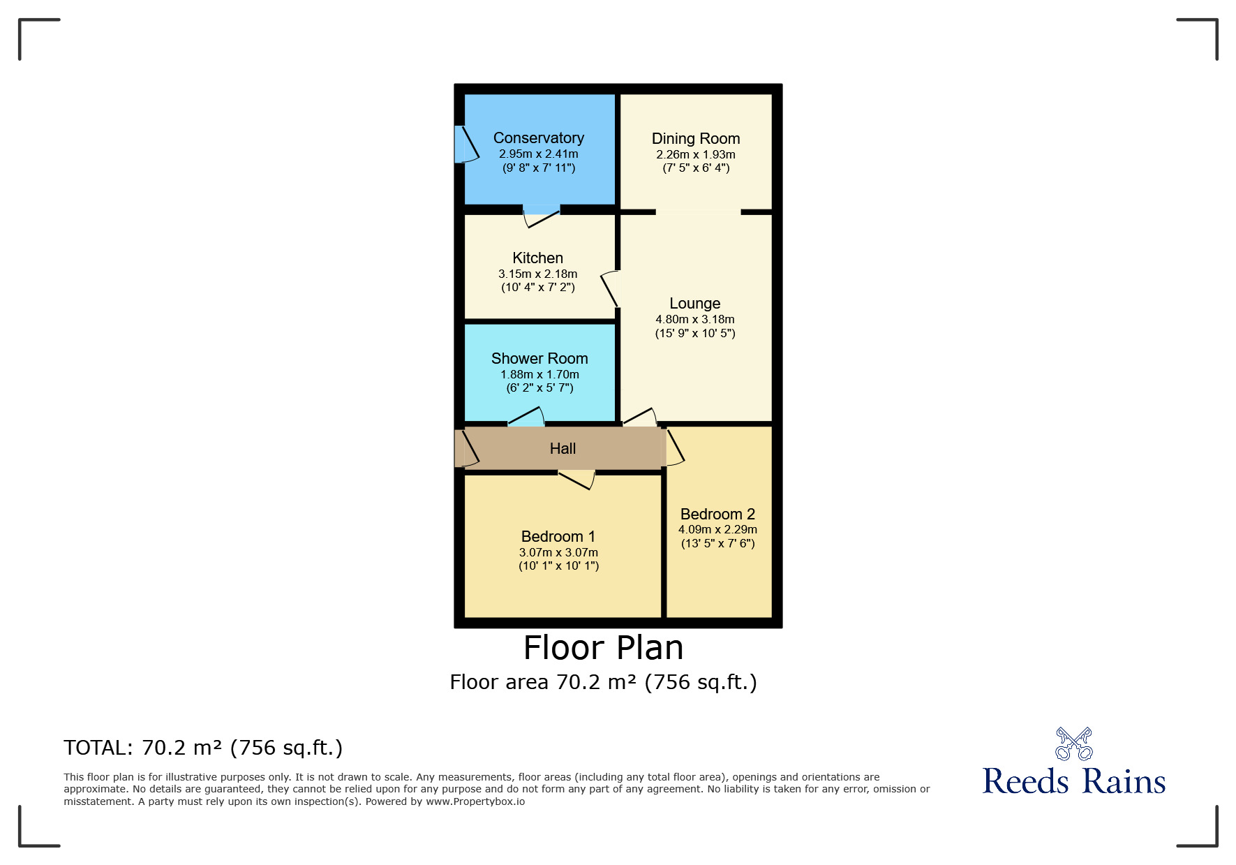 Floorplan of 2 bedroom Semi Detached Bungalow for sale, Barlow Fold Road, Reddish, Greater Manchester, SK5