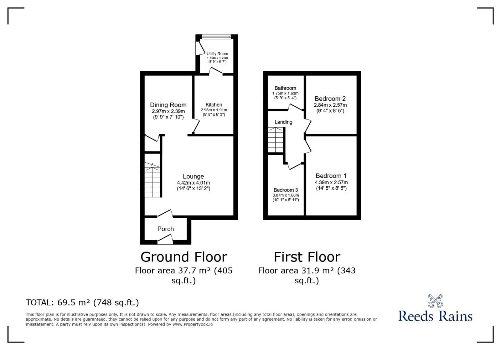 Floorplan of 3 bedroom Semi Detached House for sale, Fairford Close, Stockport, Greater Manchester, SK5