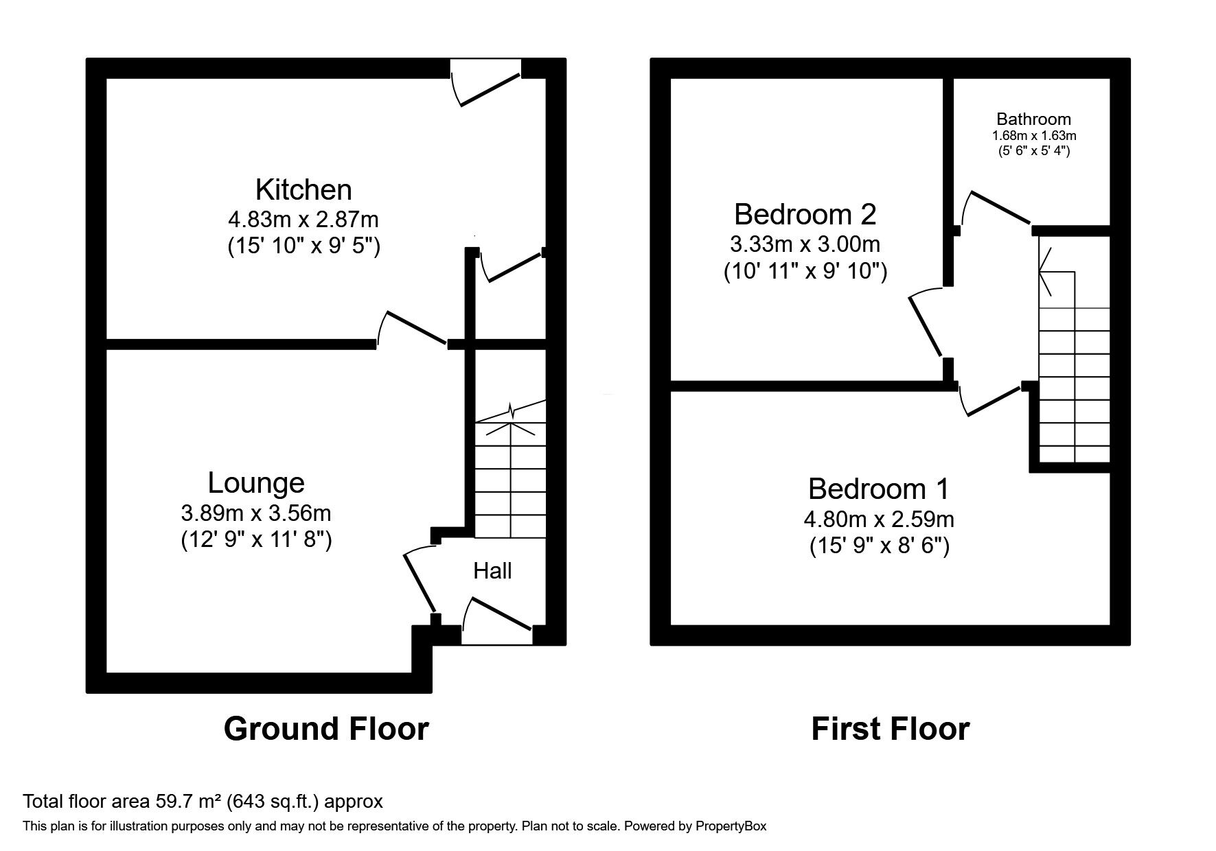 Floorplan of 2 bedroom Semi Detached House to rent, Wordsworth Road, Stockport, Greater Manchester, SK5