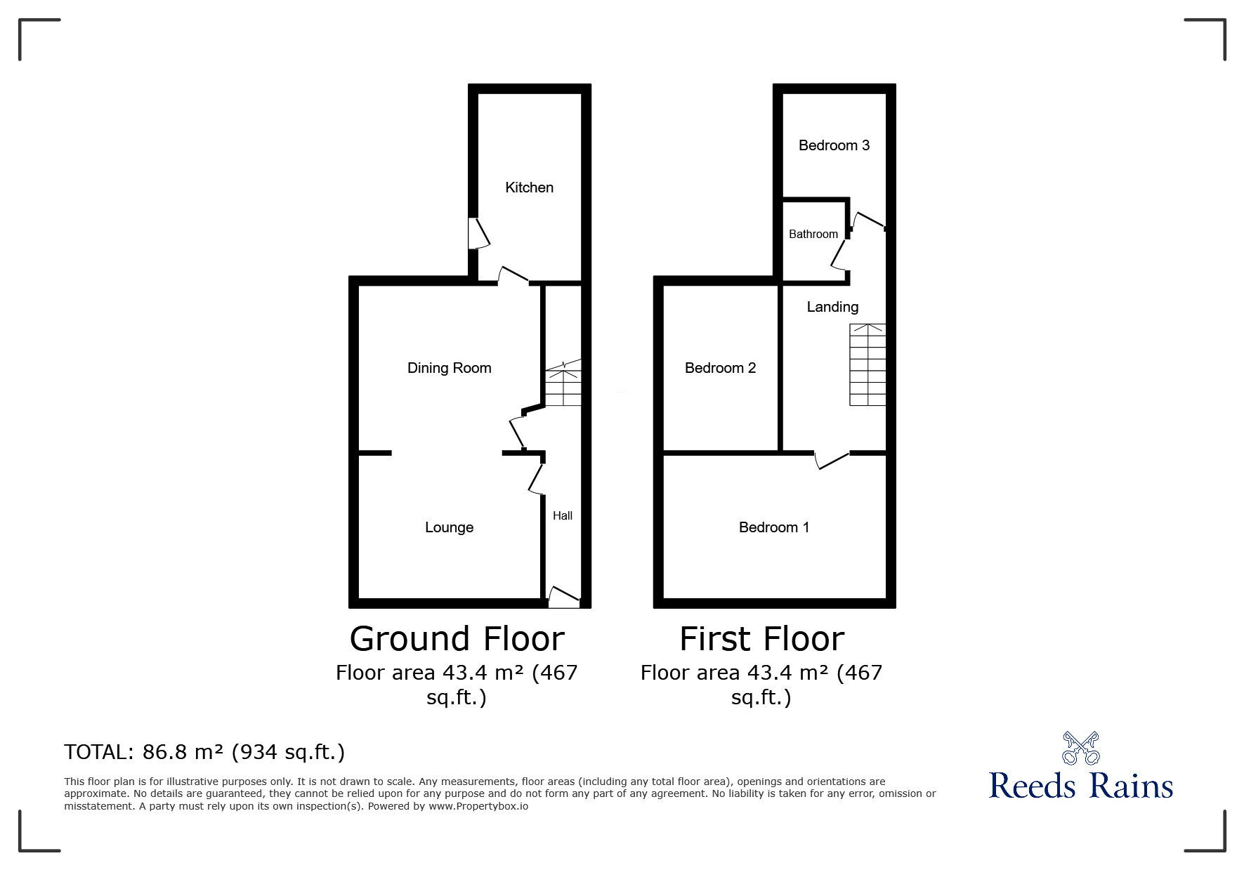 Floorplan of 3 bedroom Mid Terrace House for sale, Mayfield Grove, Manchester, Greater Manchester, M18