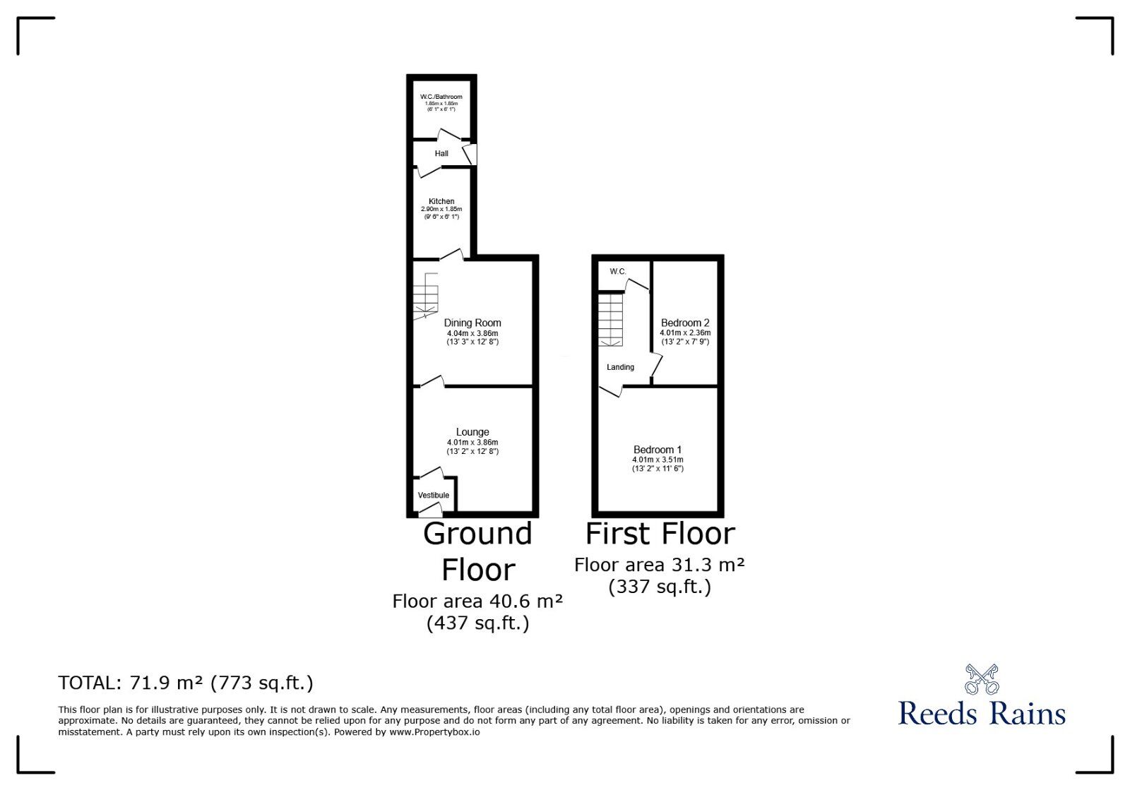 Floorplan of 2 bedroom Mid Terrace House for sale, High Bank, Manchester, Greater Manchester, M18