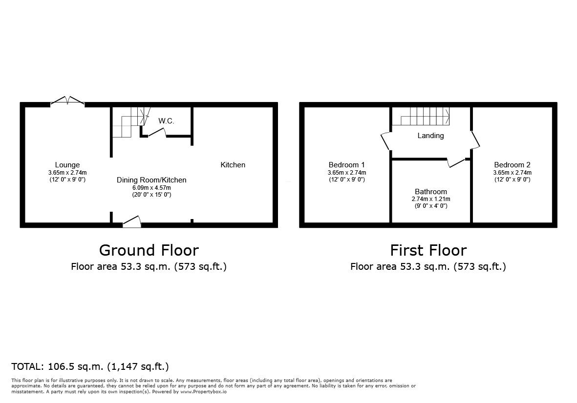 Floorplan of 2 bedroom End Terrace House to rent, Fairway View, Stockport, Greater Manchester, SK5