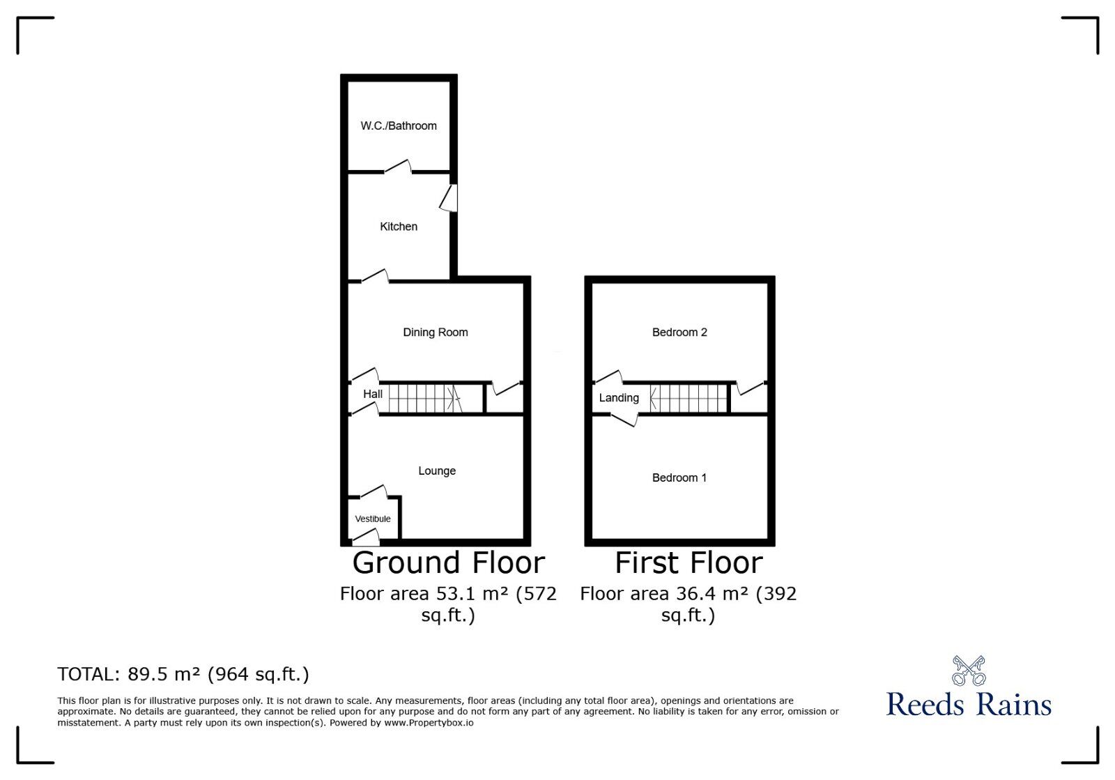 Floorplan of 2 bedroom Mid Terrace House for sale, Burtinshaw Street, Manchester, Greater Manchester, M18