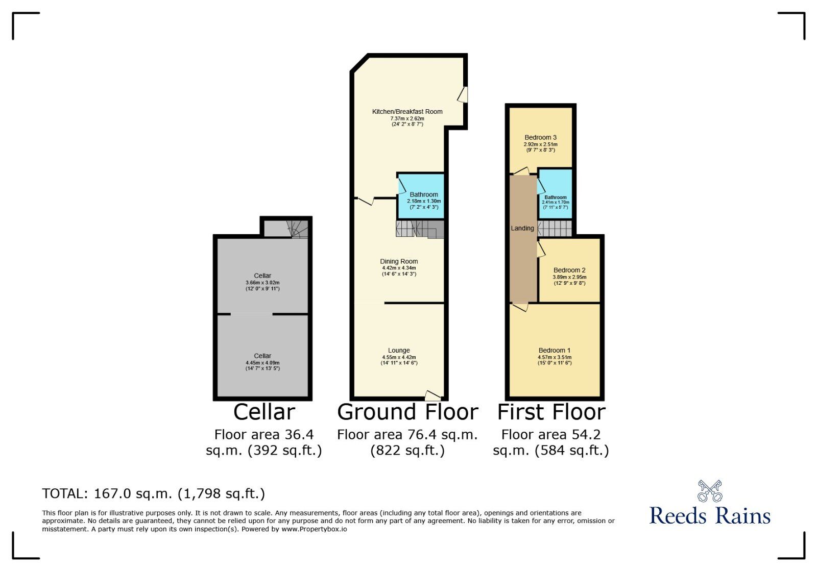 Floorplan of 3 bedroom End Terrace House for sale, Gorton Road, Stockport, Greater Manchester, SK5