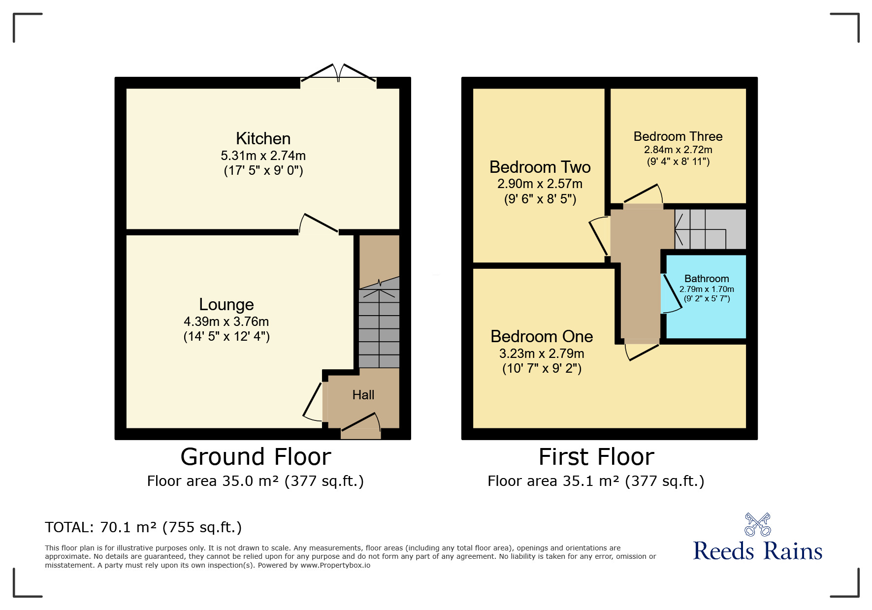 Floorplan of 3 bedroom Semi Detached House for sale, Southcliffe Road, Stockport, Greater Manchester, SK5