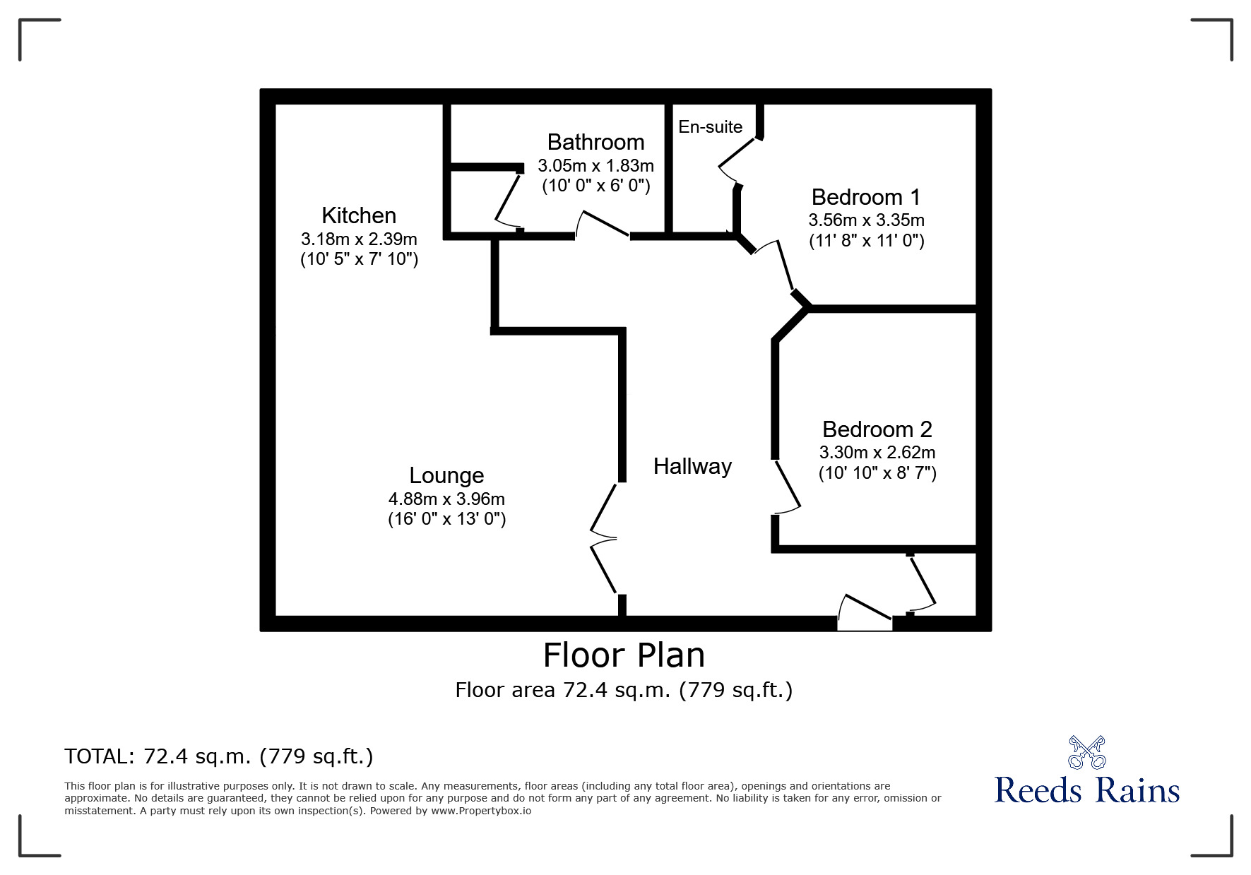 Floorplan of 2 bedroom  Flat for sale, Cromwell Avenue, Reddish, Cheshire, SK5