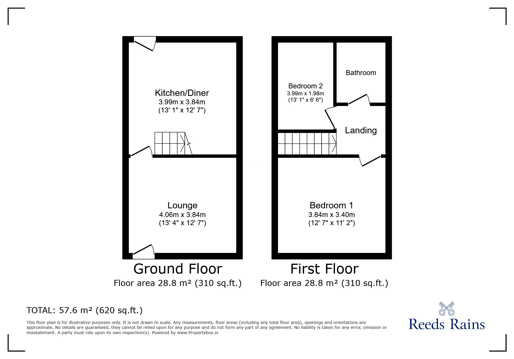 Floorplan of 2 bedroom Mid Terrace House for sale, Heathcote Road, Manchester, Greater Manchester, M18