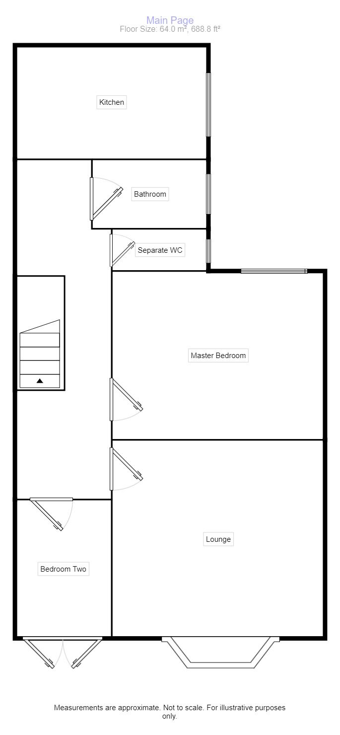 Floorplan of 2 bedroom  Flat to rent, Lawson Road, Colwyn Bay, Clwyd, LL29