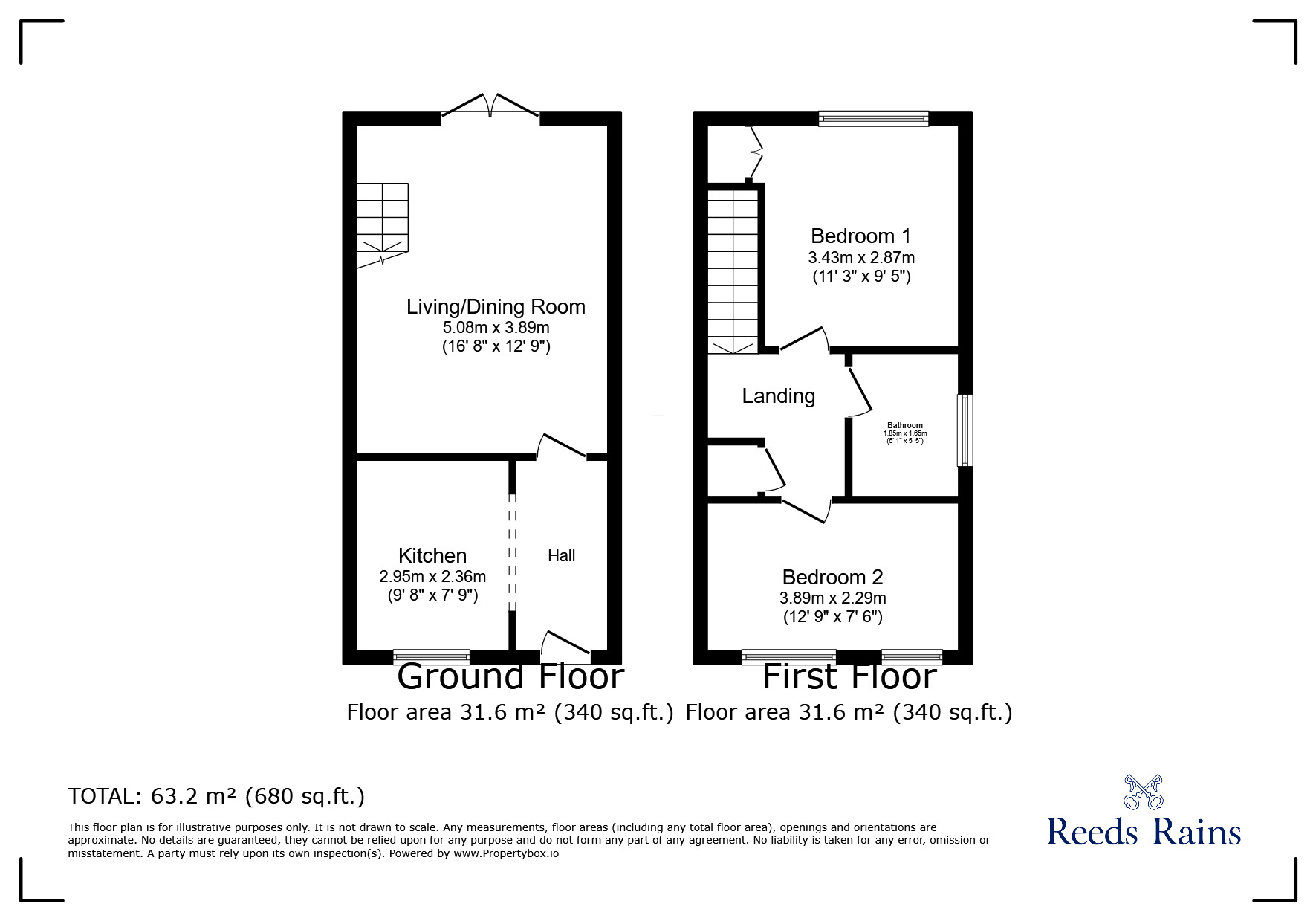 Floorplan of 2 bedroom Semi Detached House for sale, Alexandra Drive, Prestatyn, Denbighshire, LL19