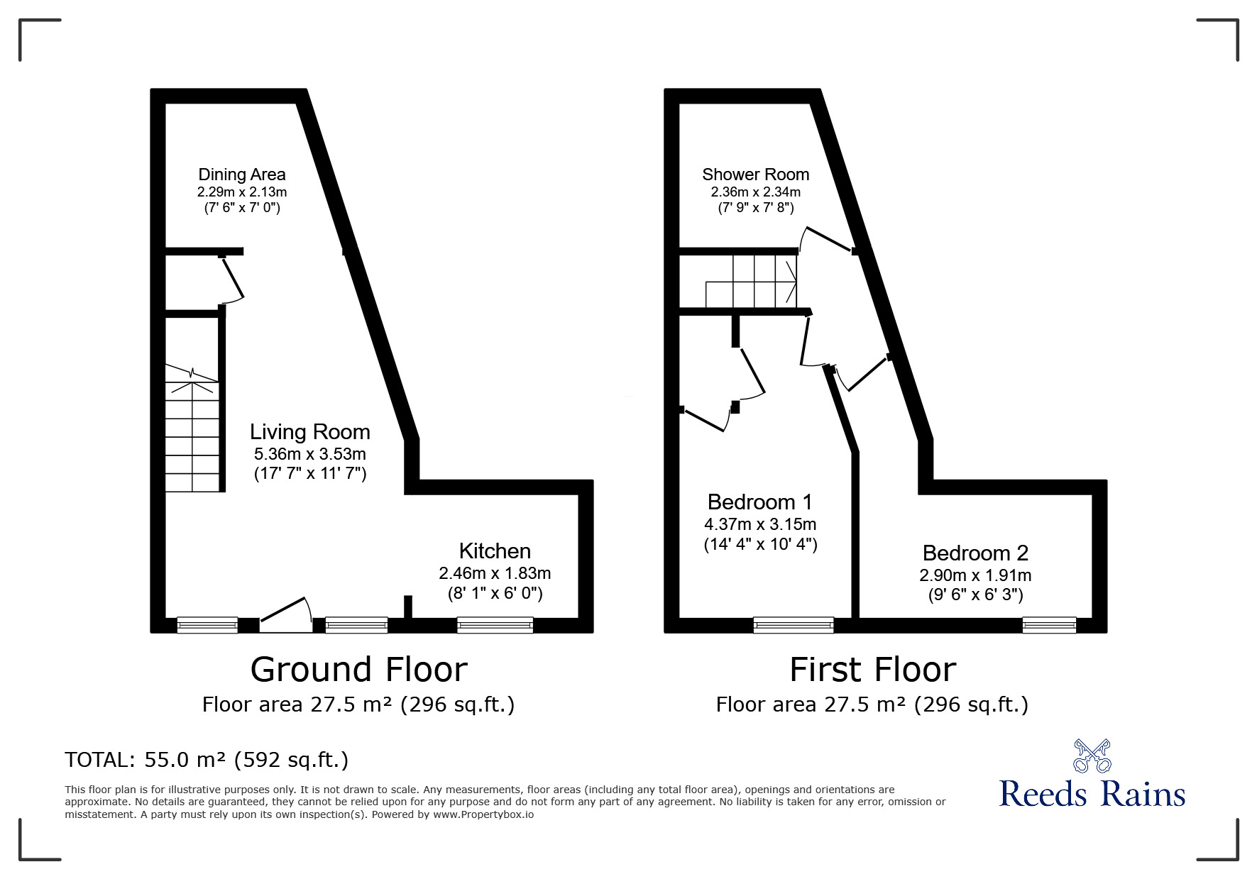 Floorplan of 2 bedroom Mid Terrace House for sale, Foryd Road, Kinmel Bay, Conwy, LL18