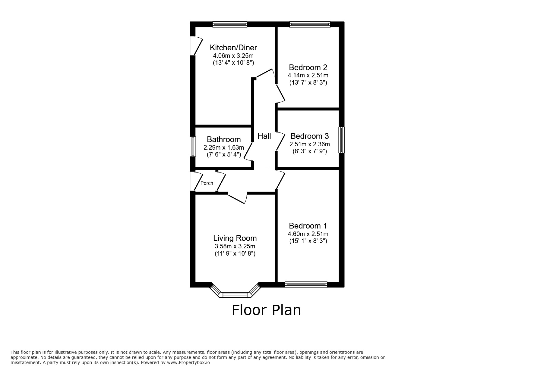 Floorplan of 3 bedroom Detached Bungalow for sale, Llysfaen Avenue, Kinmel Bay, Conwy, LL18