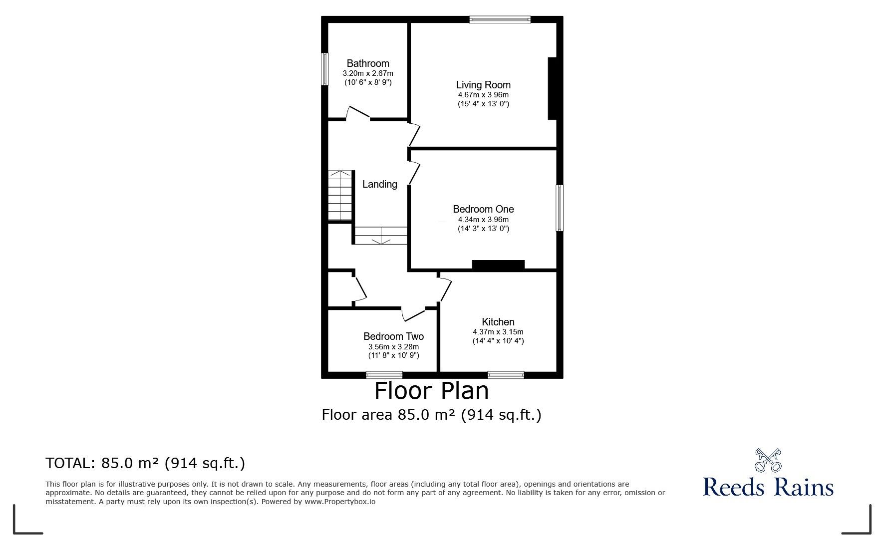 Floorplan of 2 bedroom Semi Detached Flat to rent, Abergele Road, Colwyn Bay, Conwy, LL29